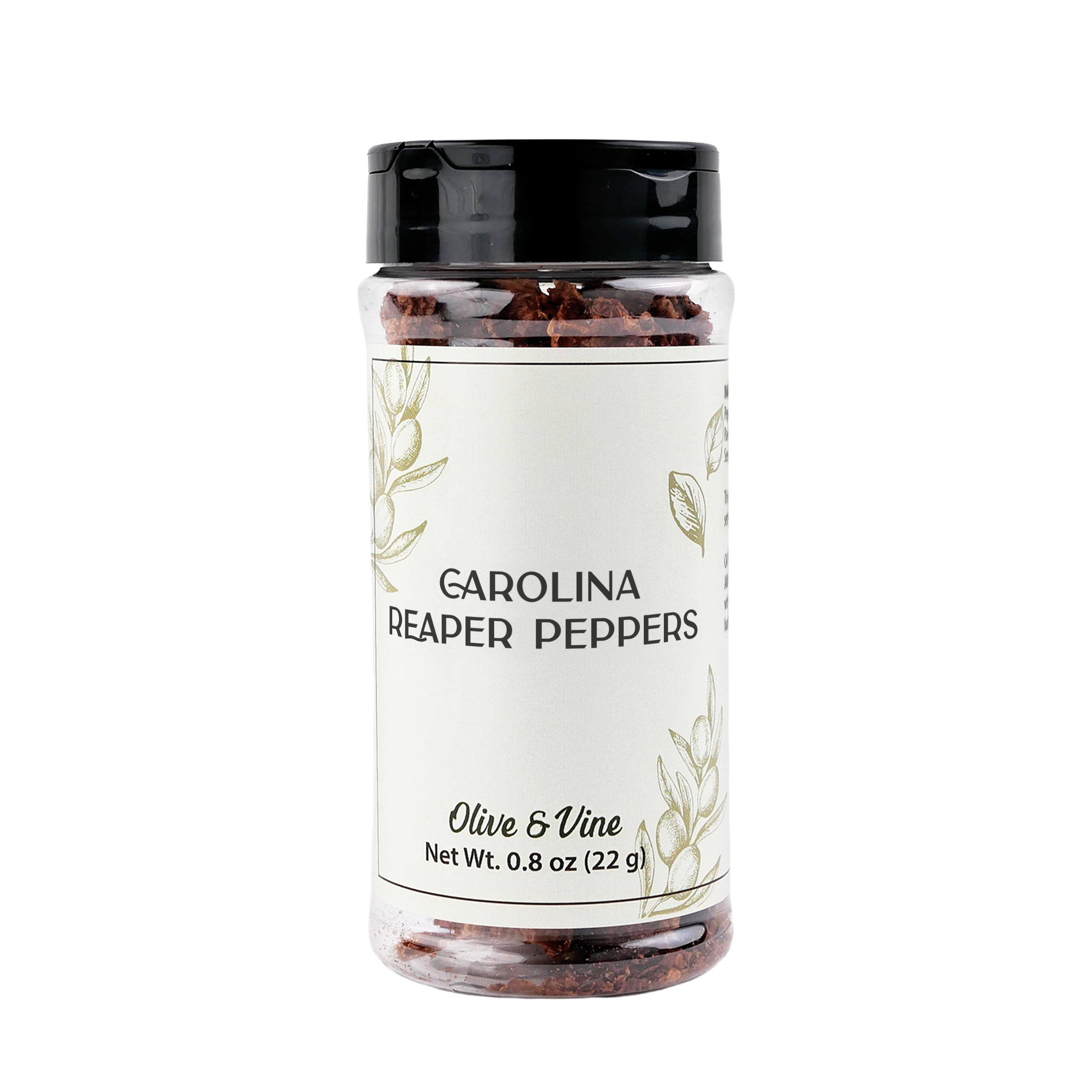 Olive & Vine Carolina Reaper Peppers, Intense Heat, For Spicy Dishes & Sauces, Rich Tradition, Authentic Taste, For Global Recipes (0.8 Ounce)