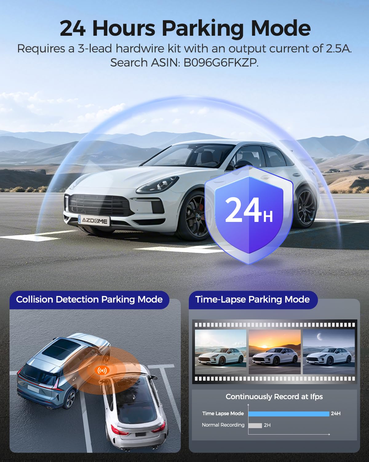 AZDOME M550 Pro 4K Dash Cam Front and Rear, Free 64GB Card, 5GHz Wi-Fi GPS Car Camera, 3.18'' IPS Screen Dashcam, APP Control 150° Wide Angle, WDR Night Vision, G-Sensor Parking Mode