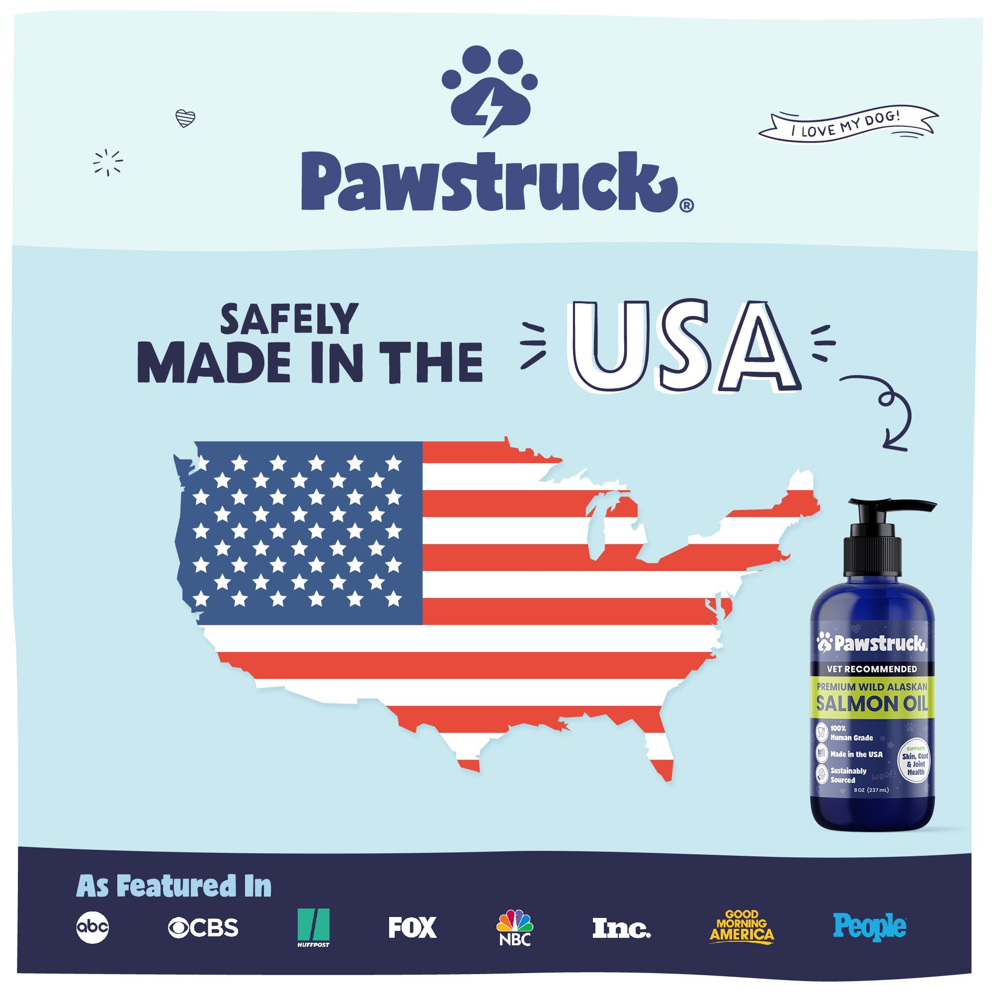Pawstruck Pure Human-Grade Wild Alaskan Salmon Oil for Dogs & Cats – Omega 3 & 6, Extra Strength Supplement, EPA DHA Fatty Acids for Immune Support