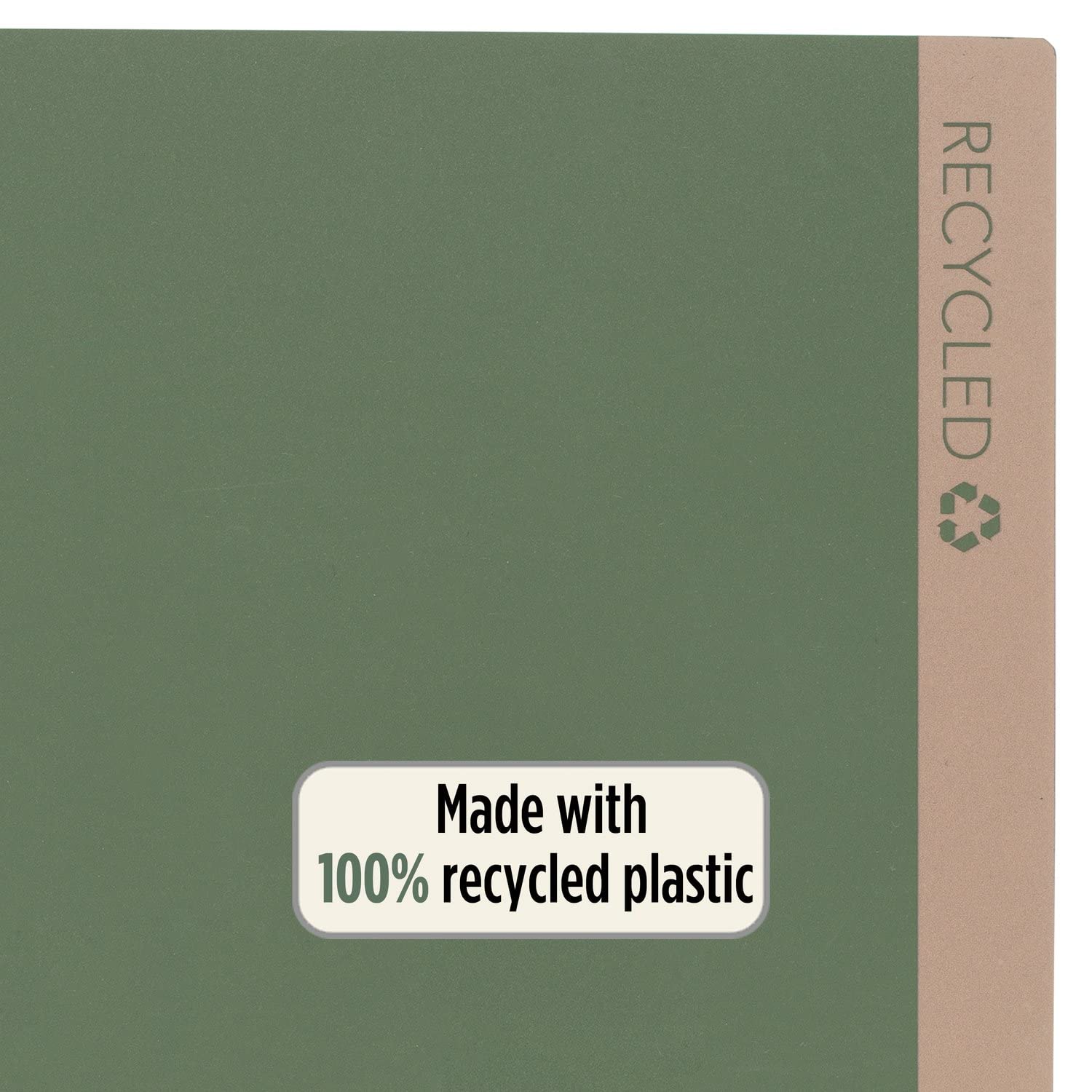 Five Star 2 Pocket Folders, 4 Pack, Recycled Plastic Folders with Stay-Put Tabs and Prong Fasteners, Fits 3-Ring Binder, Holds 11” x 8-1/2” Paper, Writable Label, Clay, Green, Blue, Gray (33002)
