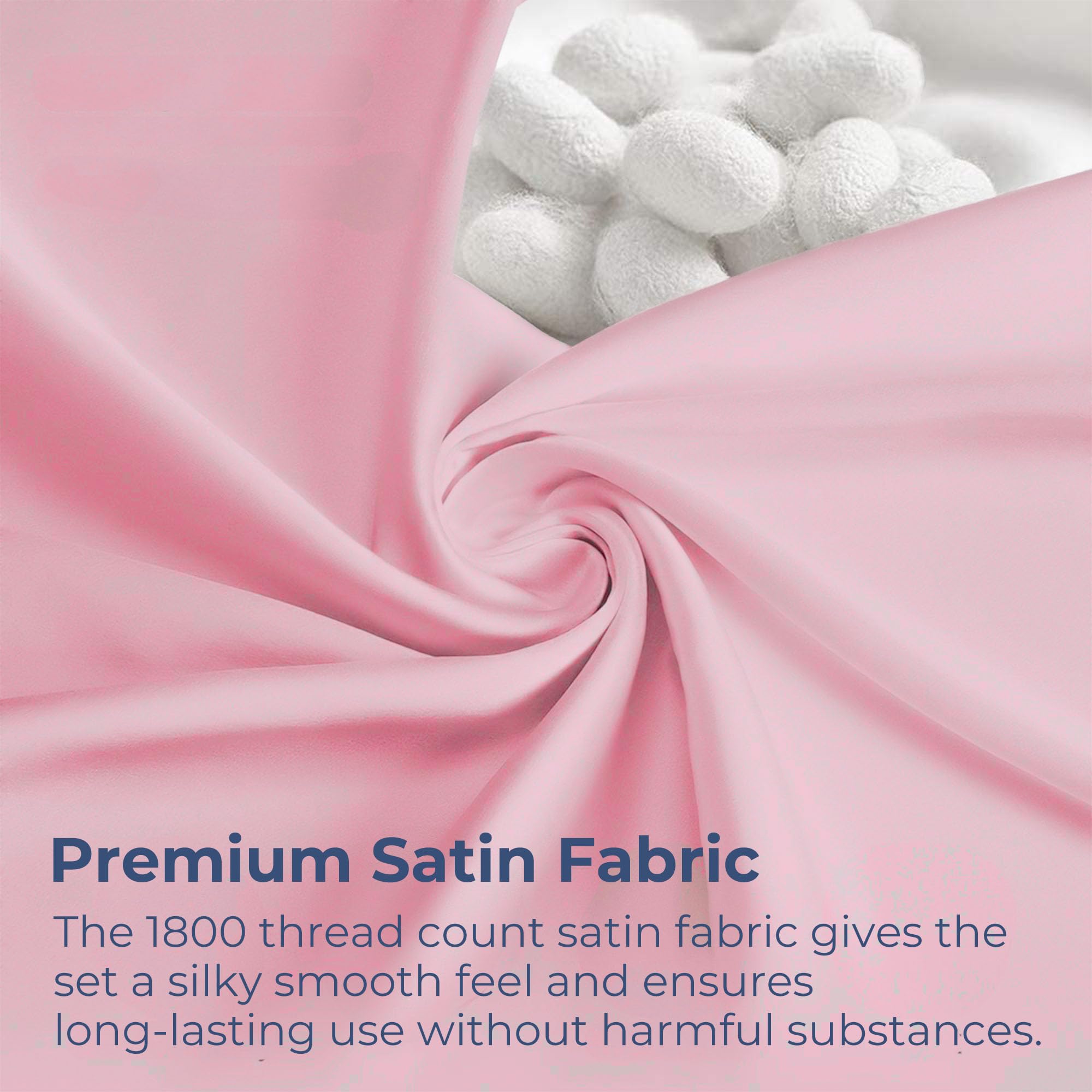 Seasonwood Twin Size Sheet Set Satin Sheets Pink Microfiber Silk Bed Set of 3 with 1 Pillowcase