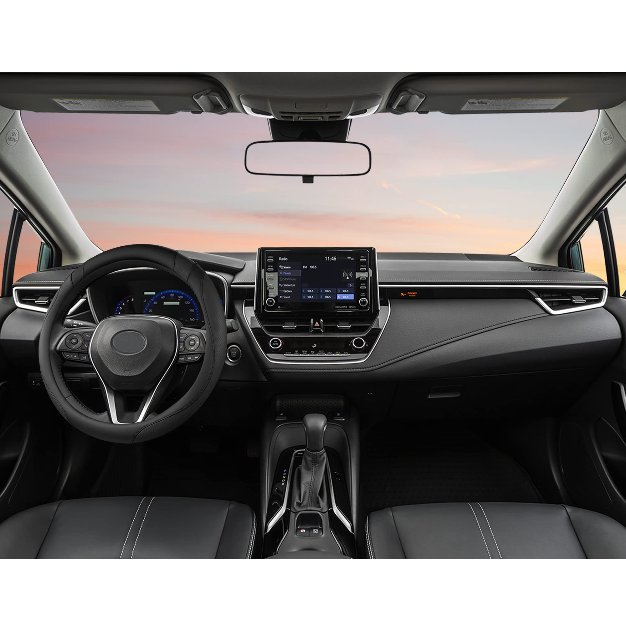 West Llama Customized Auto Car Steering Wheel Cover for Toyota (Black)