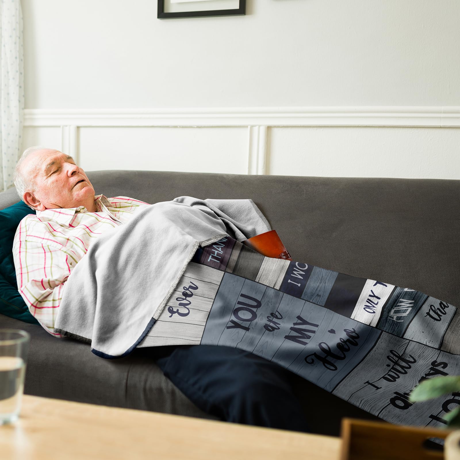 Yamco Grandpa Gifts - Gifts for Grandfather 60" x 50" Blanket - Best Papa Gifts - Great Grandpa Gifts - Unique Grandpa Gift from Grandson - Birthday Gifts for Grandpa - Best Pop Gift Ideas for Paw Paw