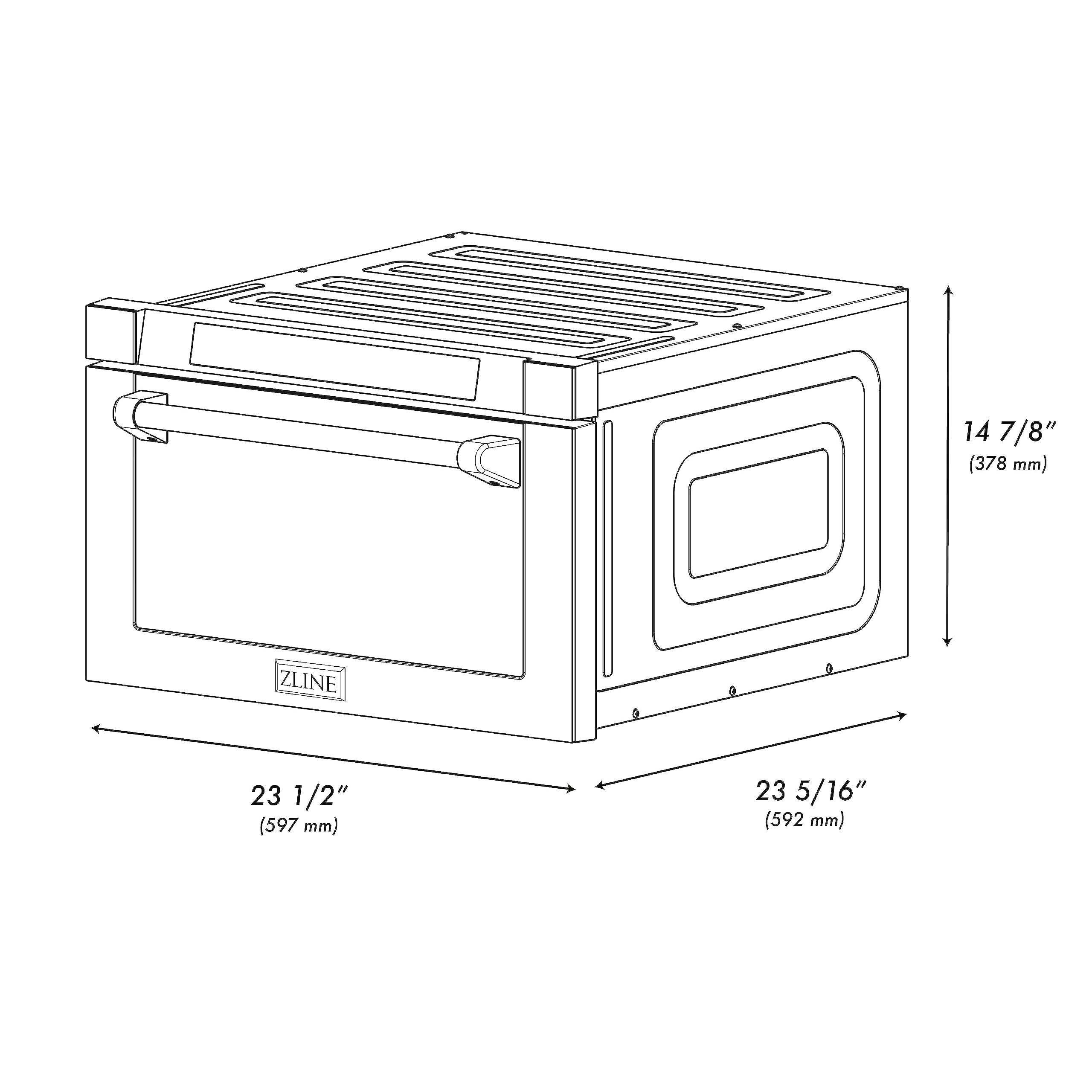 ZLINE 30" 1.2 cu. ft. Built-in Microwave Drawer in Black Stainless Steel