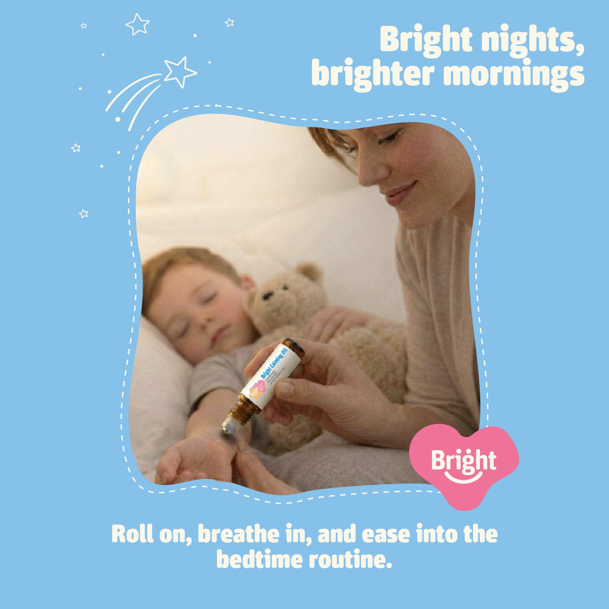 Bright Calming Oil by Bright Autism - Essential Kids Oil for Stress Relief - Natural Sleep Aid, Gentle Organic Blend Roll-On 10ml - Great Addition to Your Kids Sleep Routine.