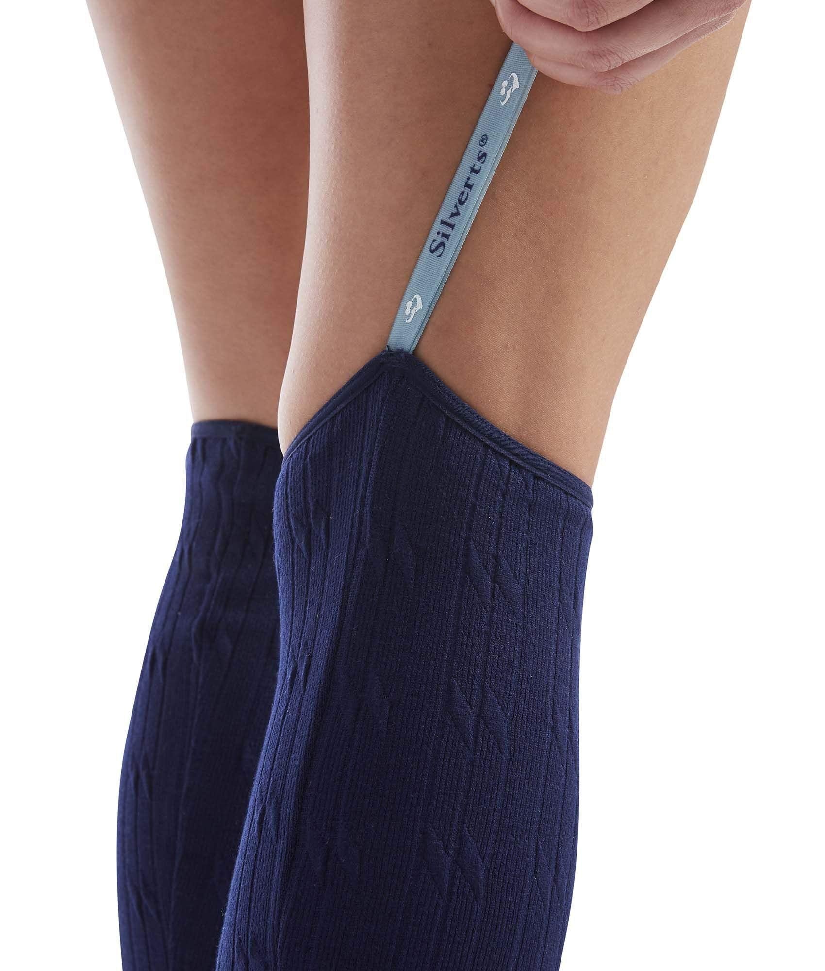 Silvert's Adaptive Clothing & Footwear Men’s & Women’s Cable Sweaterknit Leg Warmer - Navy
