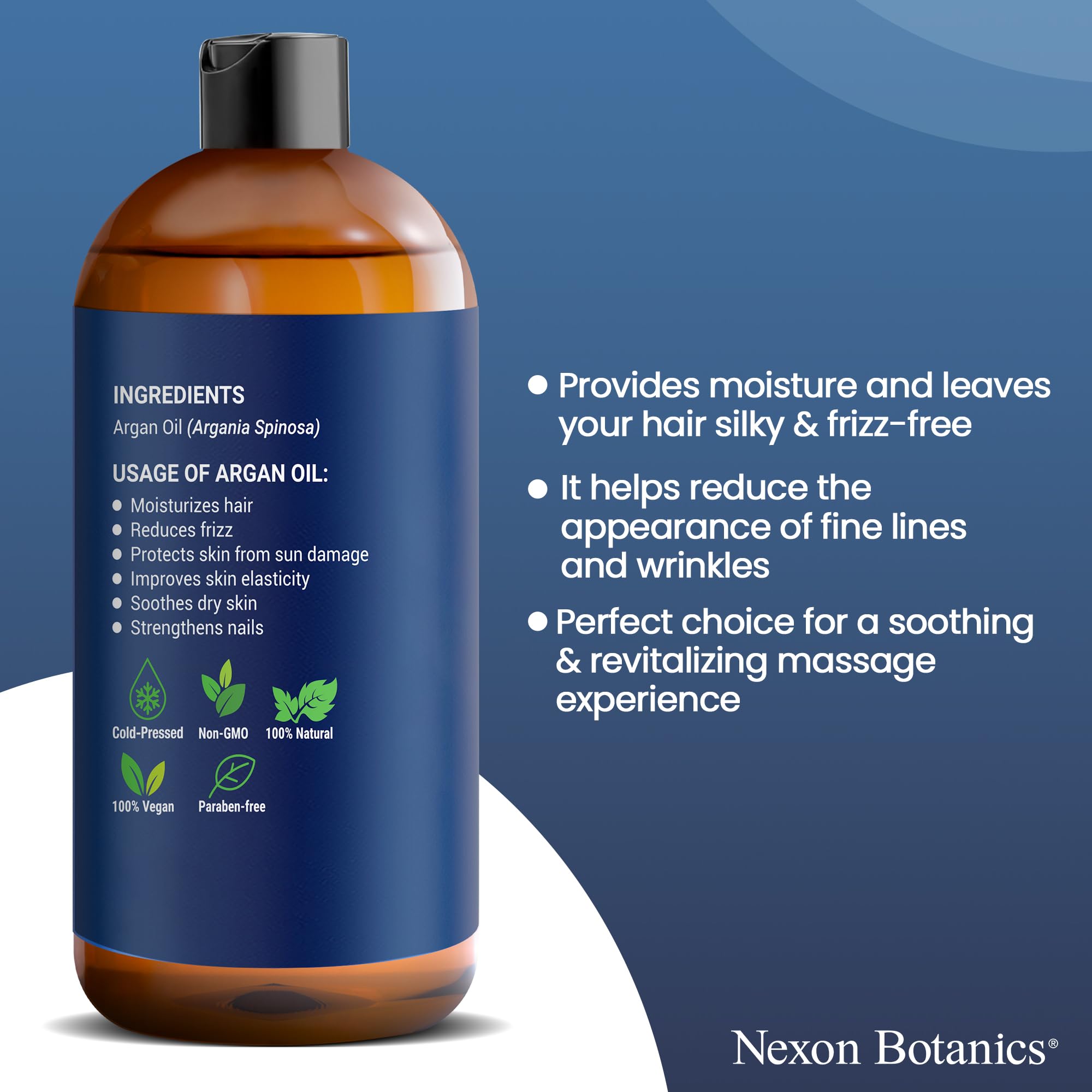 Organic Argan Oil for Skin 8 fl oz - Morocco Organic Argan Oil for Hair Growth - 100% Pure Argan Oil for Face, Body - Aceite de Argan