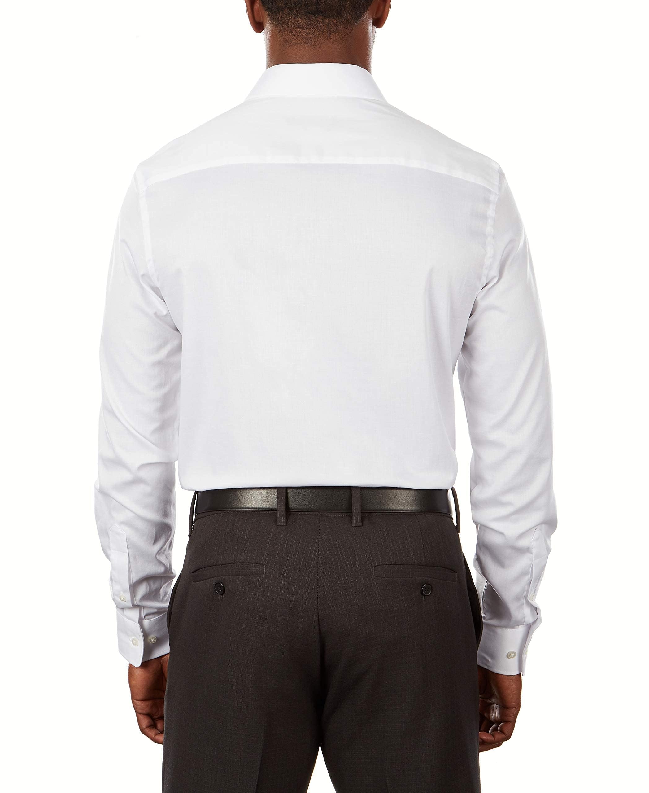 Van Heusen mens Slim Fit Flex Collar Stretch Solid Dress Shirt, White, 16.5 Neck 32 -33 Sleeve US