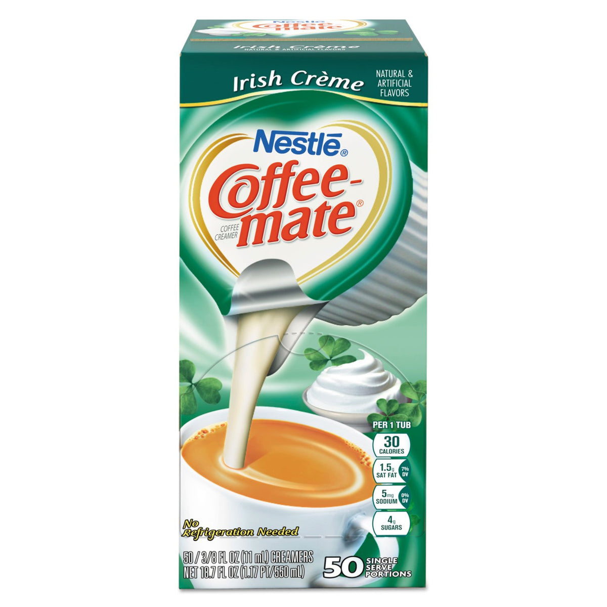 Nestle Coffee mate Coffee Creamer, Irish Creme, Liquid Creamer Singles, Non Dairy, No Refrigeration, 0.375 fl oz Tubs (Pack of 200)