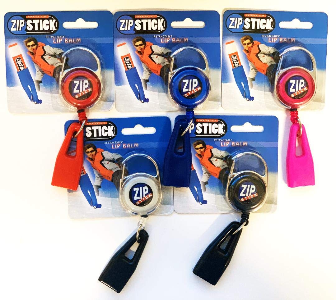 Zip Stick Retractable Lip Balm Holder - Assorted Colors (2Pack)