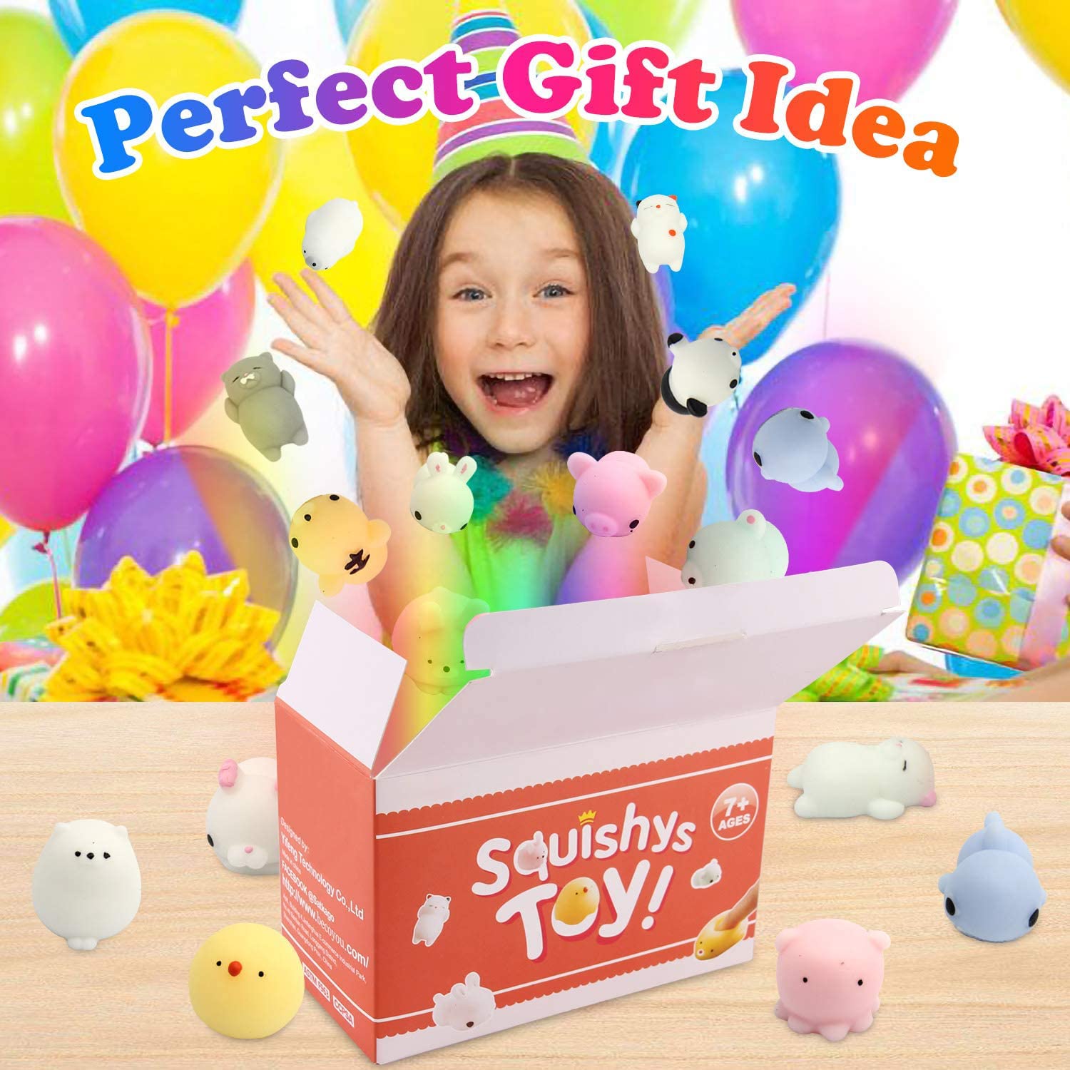 SEKEAHU Mochi Squishys Toys, Christmas Party Favors 25pcs Mini Kawaii Squishies, Stocking Stuffers for Kids Teens Adults, Treasure Box Toys for Classroom Supplies, Birthday Gifts for Kids Boys Girls