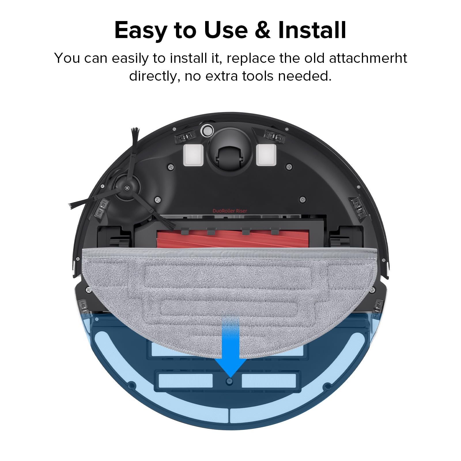 roborock 2 Pack Microfiber Mop Cloths for S8 Pro Ultra Robot Vacuum Cleaner, with Dual Sonic Vibrations Modules, Mop Pad Replacement Accessories