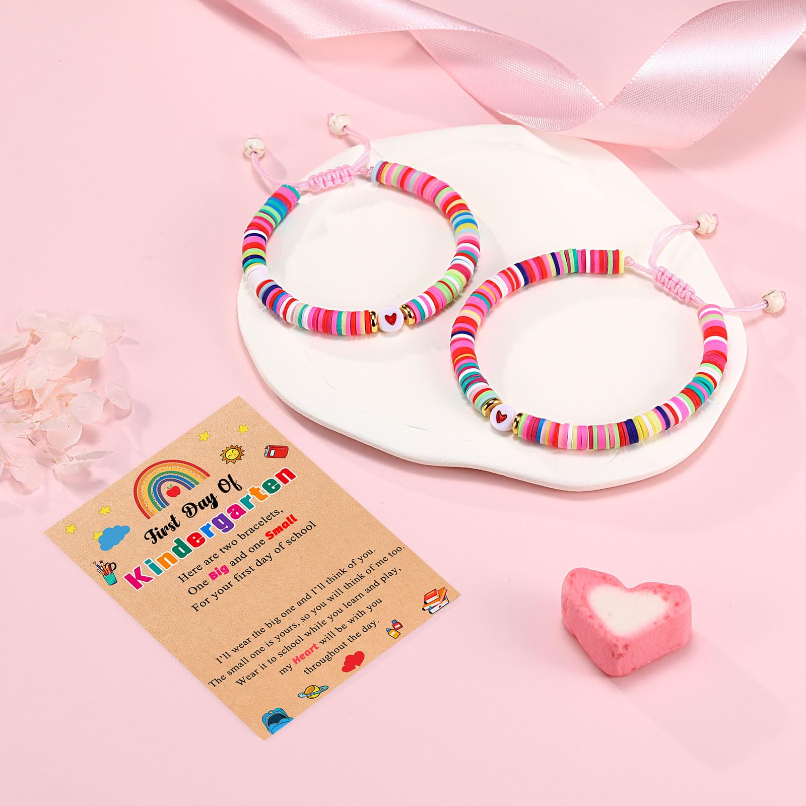 UPROMI First Day of Kindergarten Bracelet Gift, Back to School Bracelet Mommy and Me, First Day of School Bracelet Mom Mother Daughter Back to School Stuff Gifts for Kids