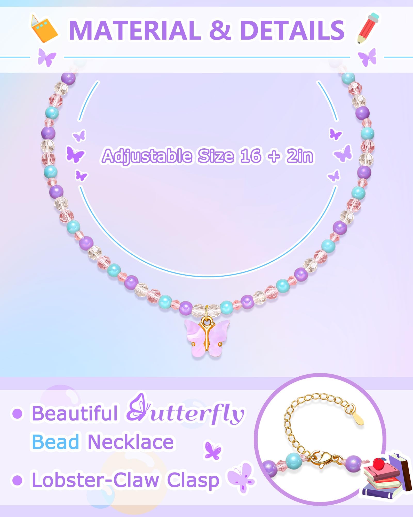 Kidbbi First Day of Kindergarten Gift First Day of School Back to School Necklace Gifts for Kids Girls