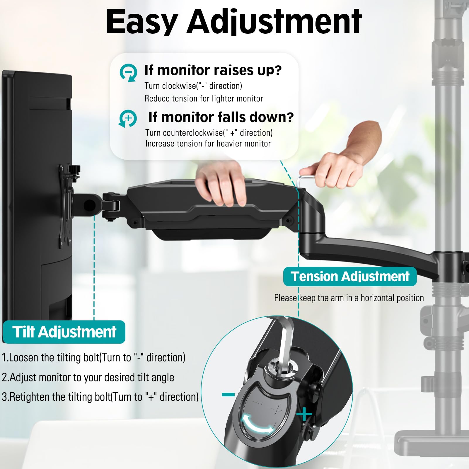 MOUNT PRO Triple Monitor Mount for Max 32" Computer Screen, Adjustable 3 Monitor Desk Mount, up to 17.6lbs Each, Gas Spring Monitor Arm with Tilt Swivel Rotation, VESA Mount 75x75/100x100mm