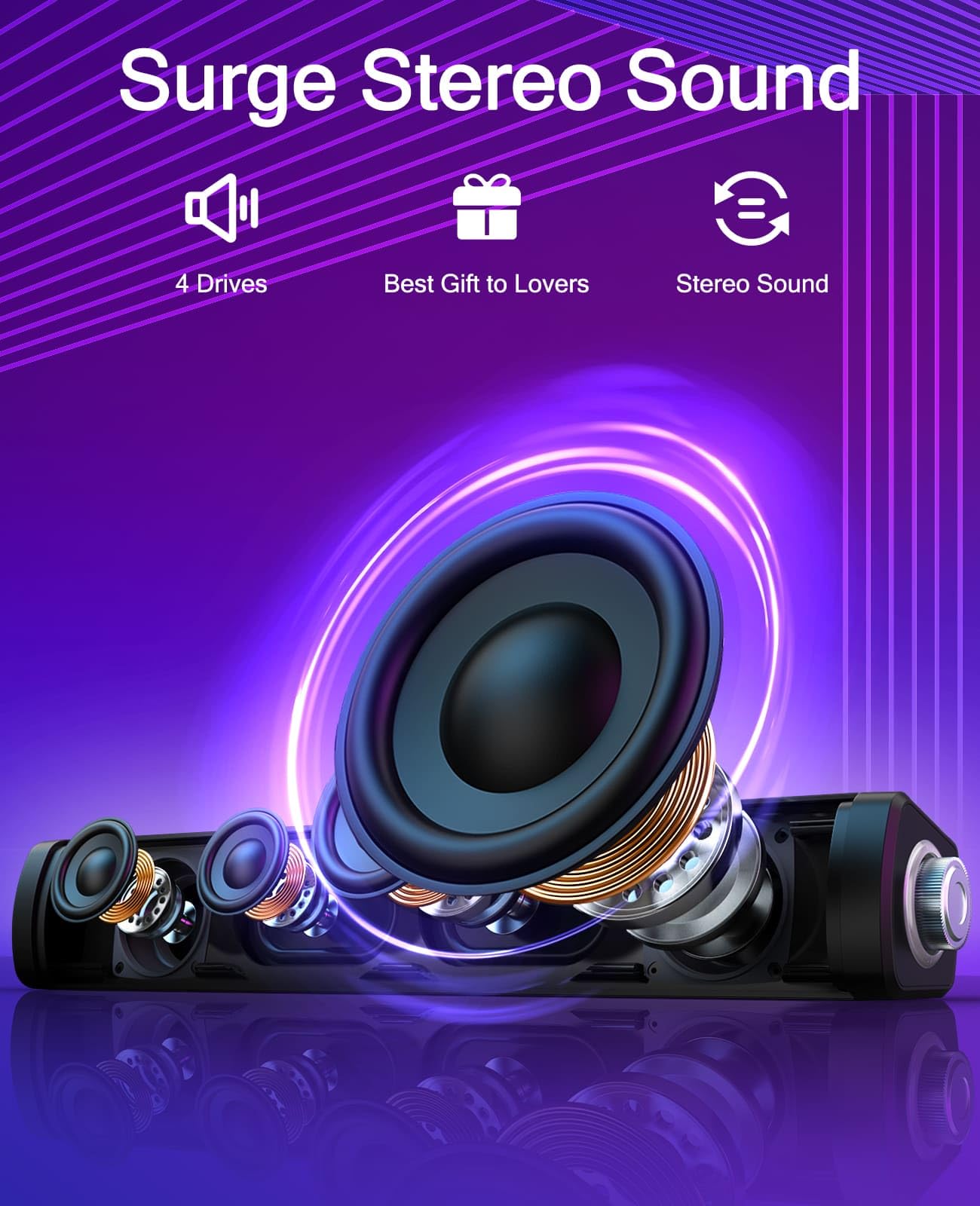 LENRUE Computer Speakers for Desktop Monitor, PC Speakers with Knob Control, Bluetooth Connect, USB Powered for Computer, PC, Laptop