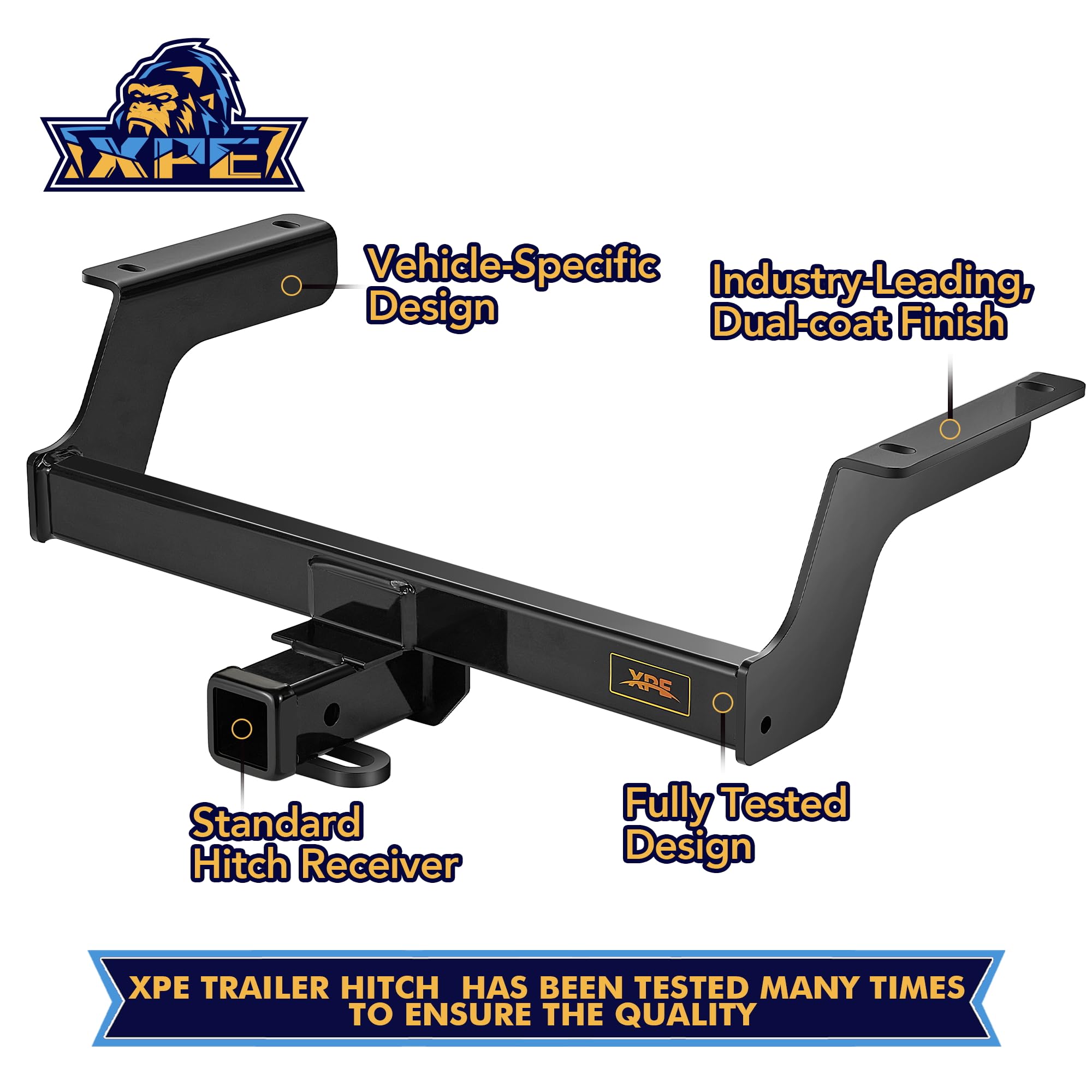 XPE Class 3 Trailer Hitch Compatible with (2018-2024) Subaru Crosstrek,2-inch Hitch Receiver with Bolts and Fishing Wire,Tow Hitch with Anti-Rust Gloss Powder Coat, Black Car Hitch