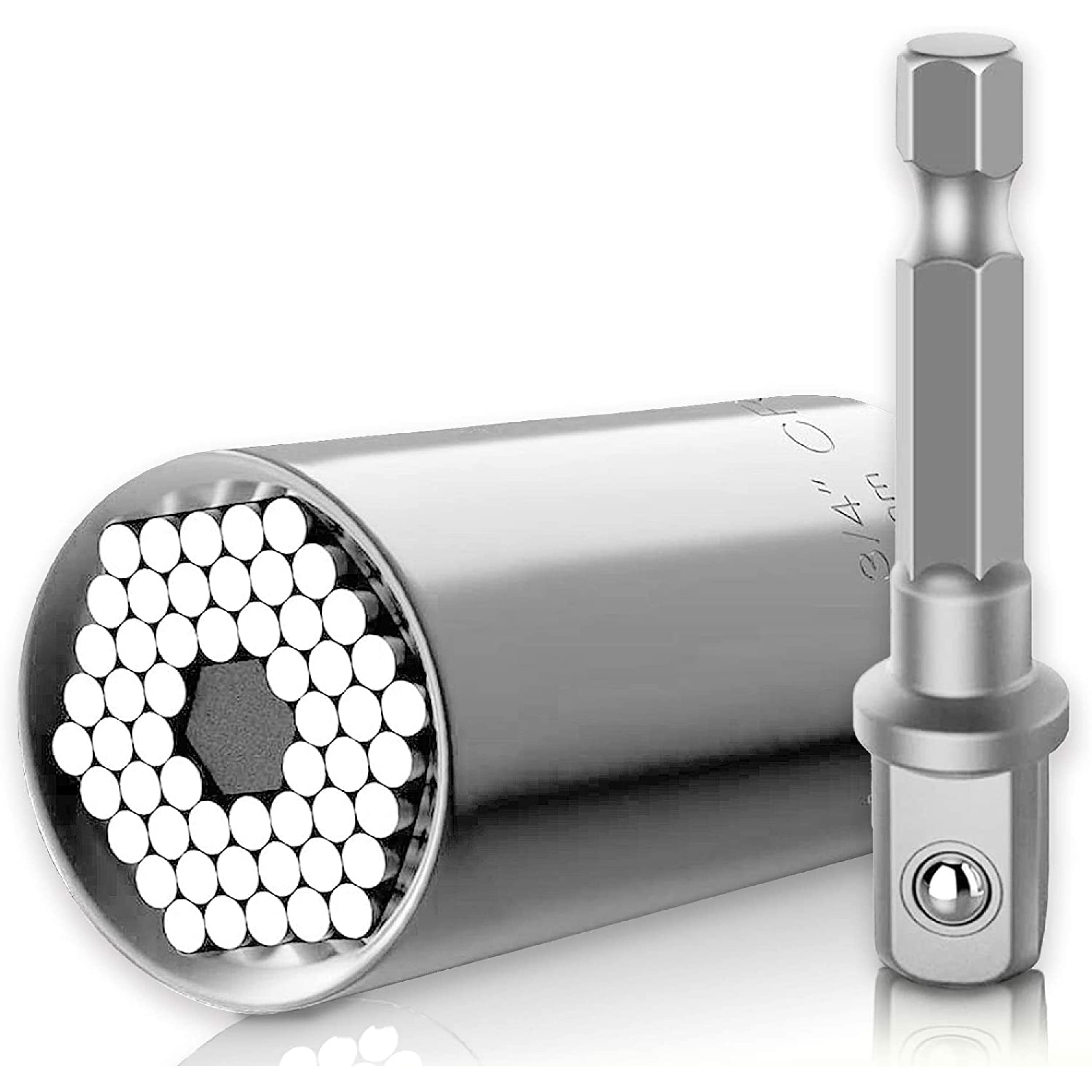 GUARDMAN Universal Socket Tools Fathers Day Gift Stocking Stuffers for Men Gadgets Grip Power Drill for Car Ratchet Socket Set Wrench Cool Stuff Husband Gifts Sets for Him Dad (7-19mm)
