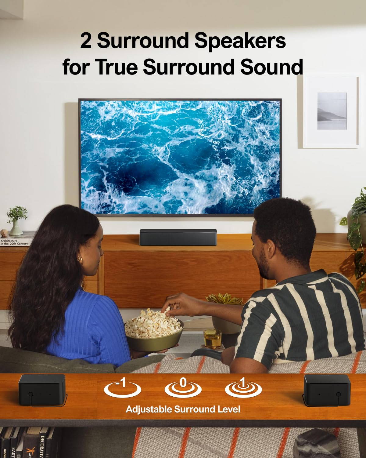 ULTIMEA 5.1 Home Theater Sound Bar Compatible with Dolby Atmos, Peak Power 410W, Sound Bars for Smart TV with Subwoofer, Surround Sound System, Adjustable Surround and Bass, Poseidon D60(Renewed)