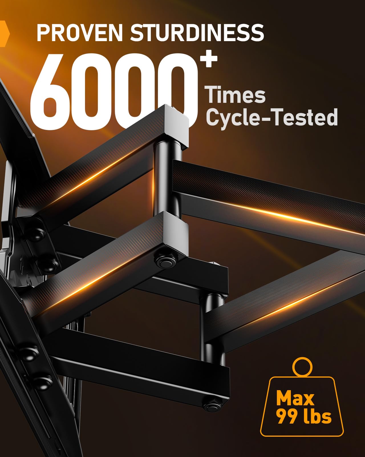 Perlegear Full Motion TV Wall Mount for 32-65 Inch TVs up to 99 lbs, Max VESA 400x400mm, Fits 16”/12” Wood Studs, Adjustable Pre-Assembled TV Wall Mount, Tool-Free Tilt, Swivel & Extension, PGMF21