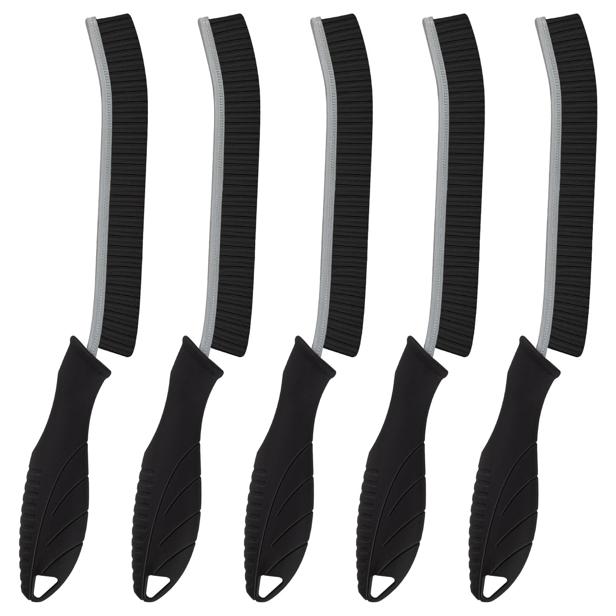 KMOSENIA Cleaning Brush, 5 Pcs Hard Bristle Crevice Cleaning Brush, Grout Cleaning Brush, Scrub Brush for Tile Grout Crevice, Gap Cleaning Tools for Bathroom Kitchen Toilet Window Track (5, Black)