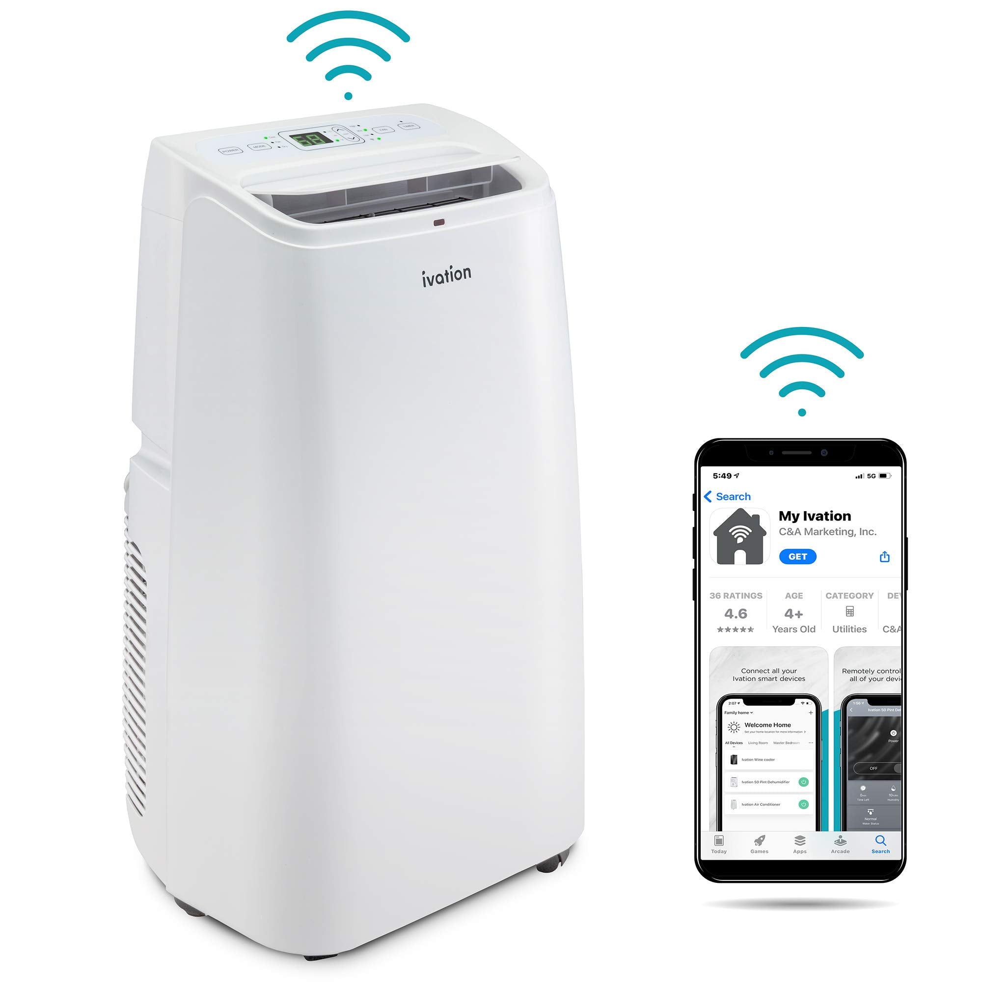 Ivation Replacement Exhaust Hose for IVAPACWIFI8K, IVAPACWIFI10K, IVAPACWIFI12K and IVAPACWIFI13K Wi-Fi Portable Air Conditioner