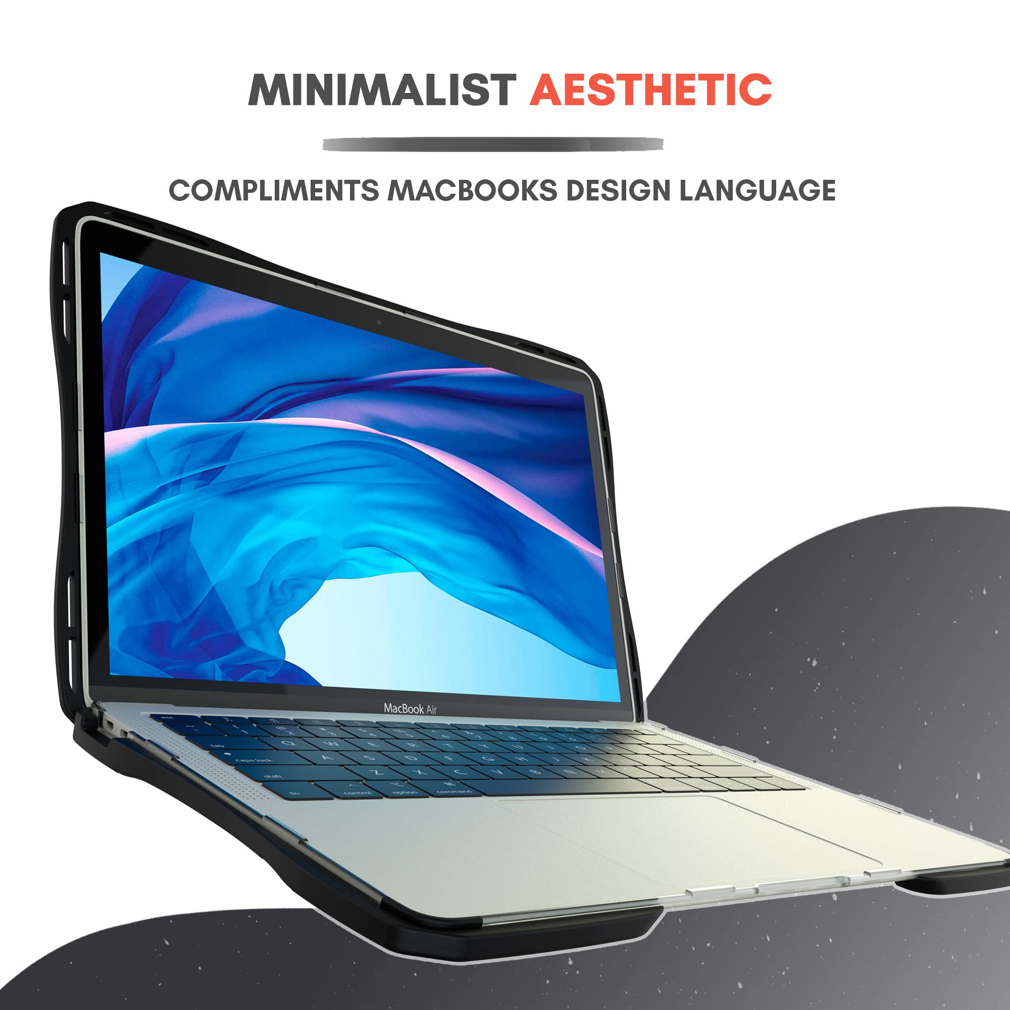 UZBL Case for MacBook Air 13 inch M1 & Intel (2018-2020 Release), Lightweight Protective Hard Shell Clear Case Cover for MacBook Air M1 and Intel Touch ID, NOT M2