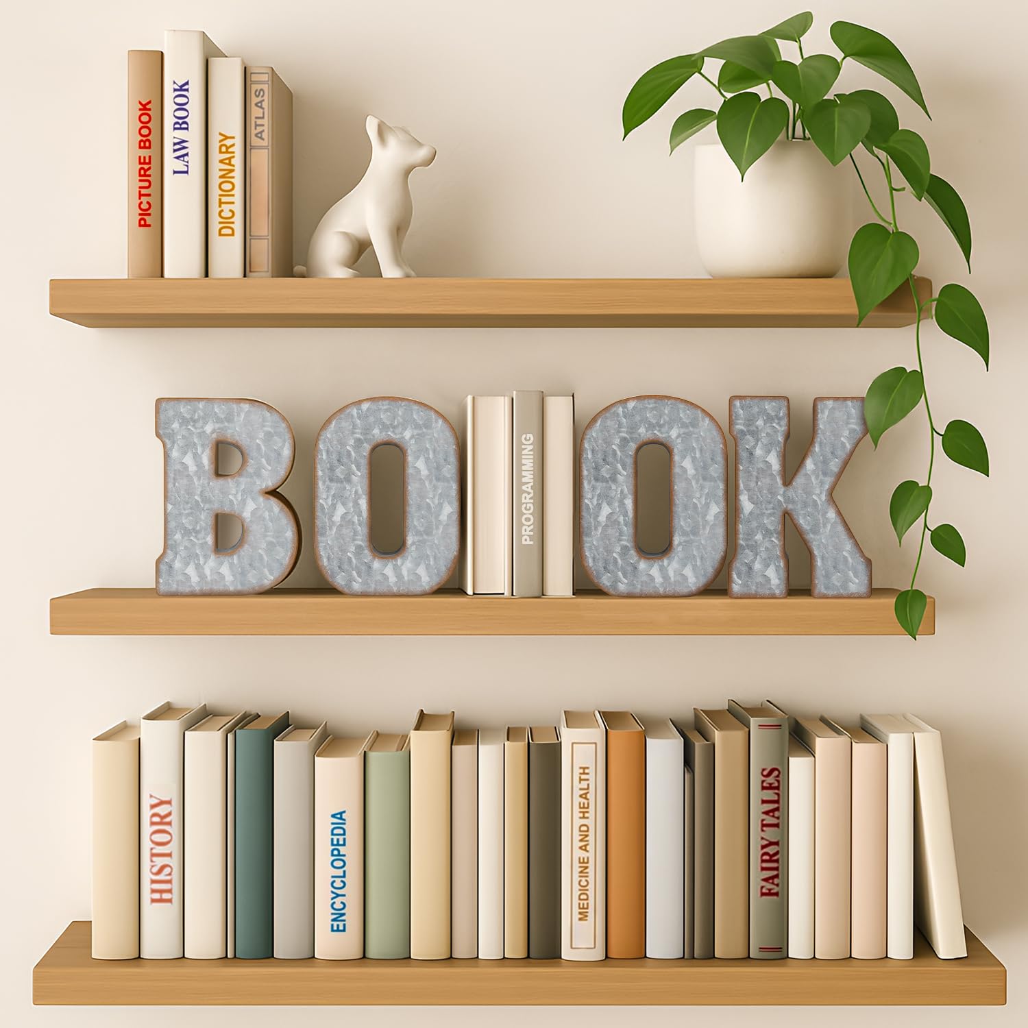 CraftyCrocodile 7" Galvanized Metal Letters for Wall Decor - 3D Letter & for Hanging & Free Standing - Decorative Rustic Alphabet Letters for the Living Room, Bedroom, Kitchen