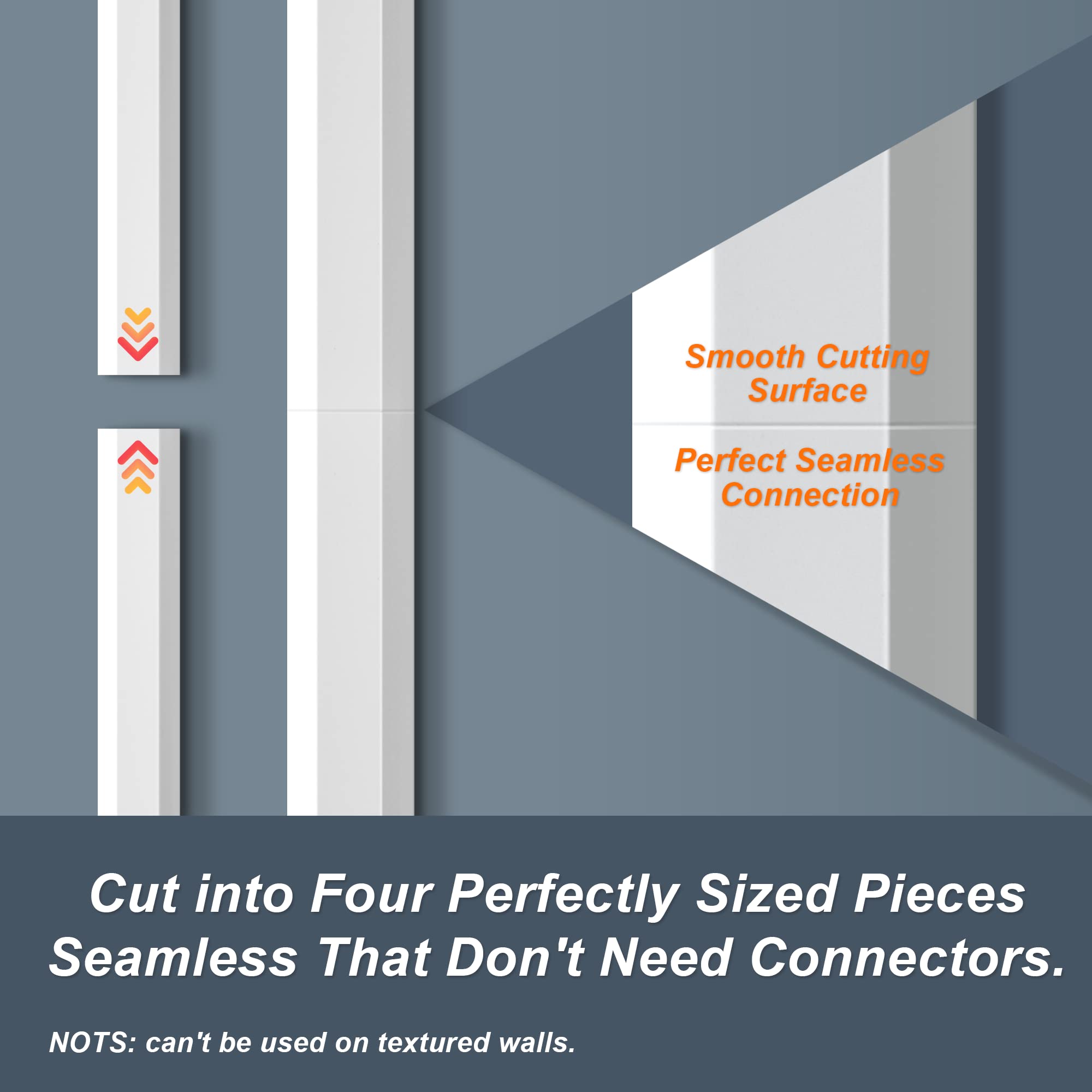 TV Cable Hider - 62.8in PVC Cord Hider Cable Management Wall, Paintable Cable Concealer for Wall Mounted TV, Cable Raceway White Wire Hider, Wall Wire Covers for Cords, 4* L15.7in *W1.2in *H0.59in