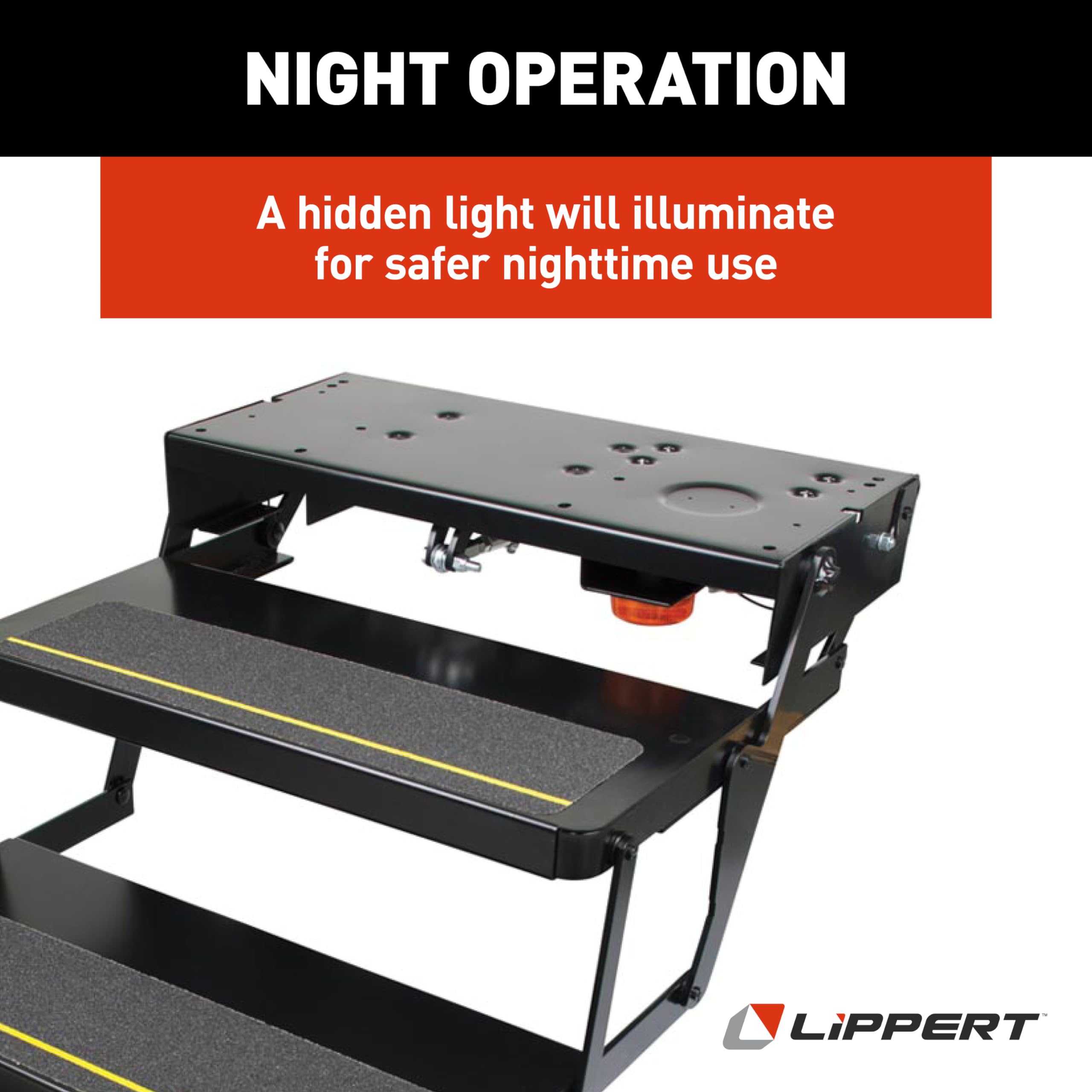 Kwikee 25 Series Triple 12V Electric RV Step Assembly, 8" Rise, 300 lbs. Heavy-Gauge Steel, Logic Control Unit, Power Switch Kit, Anti-Slip Steps, Travel Trailers, 5th Wheels, Campers - 3658373