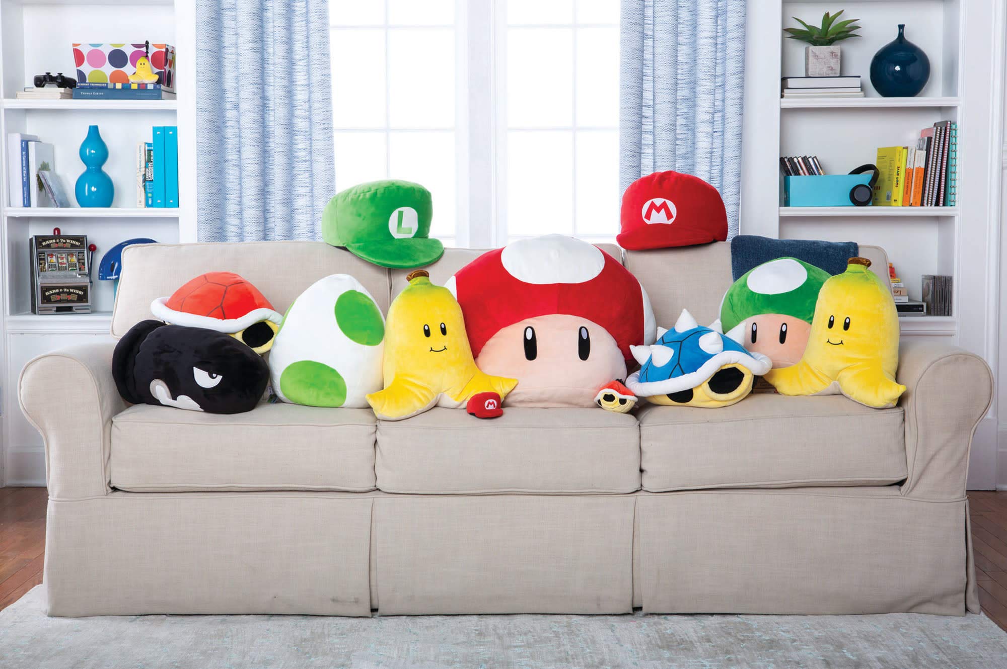 Club Mocchi- Mocchi- Nintendo Super Mario Plush - Luigi Hat Plushie - Collectible Squishy Plushies - 15 Inch