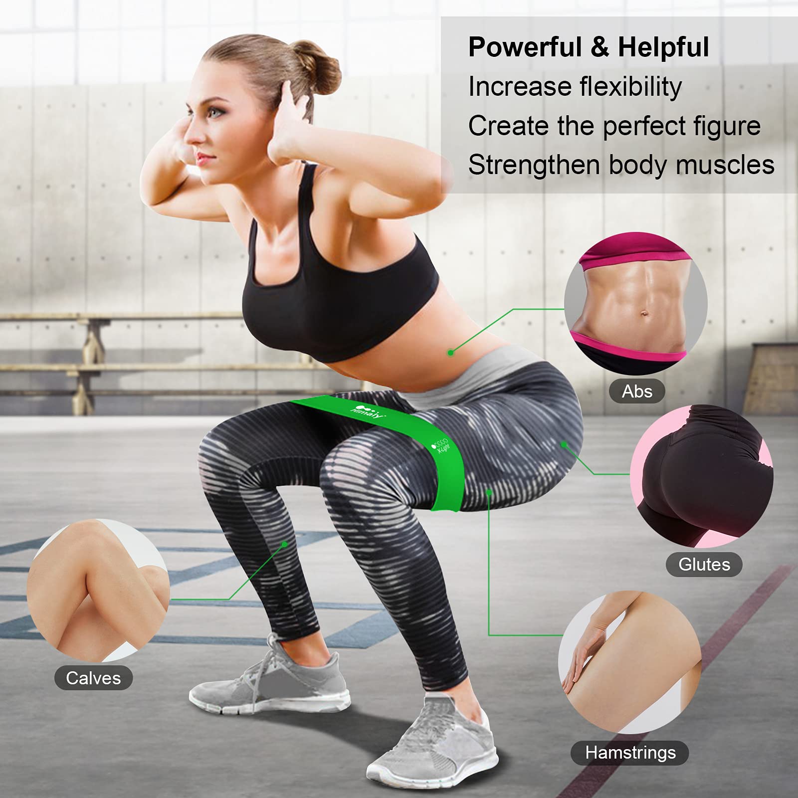 Resistance Bands Loop Exercise Bands Set with 5 Different Resistance Levels Elastic Bands for Training,Yoga, Set of 5 Pcs