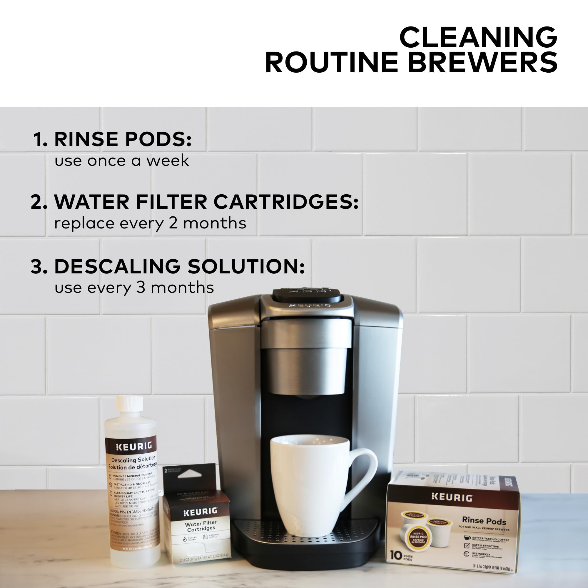 Keurig Water Filter Refill Cartridges, Replacement Water Filter Cartridges, Compatible with 2.0 K-Cup Pod Coffee Makers, 6 Count