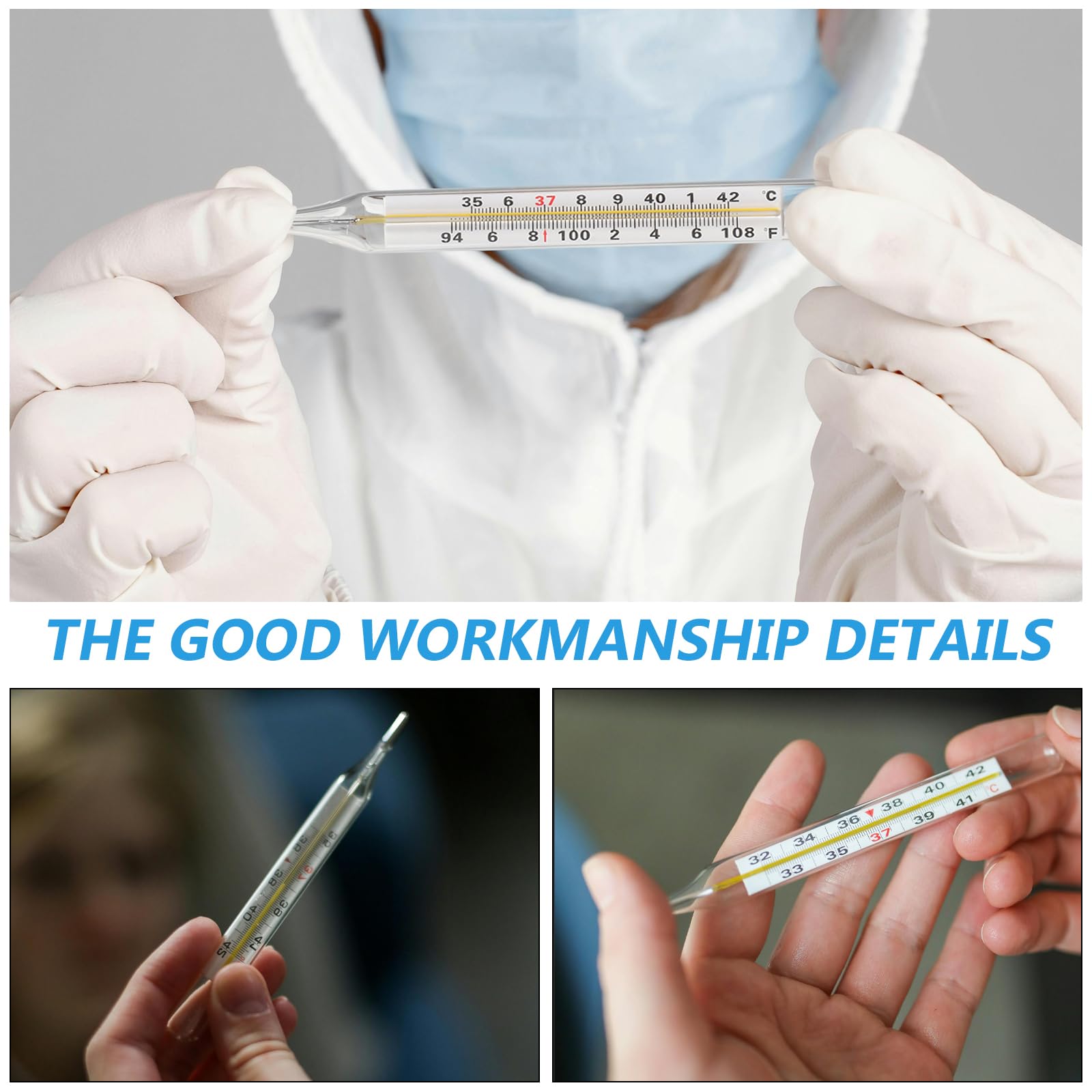 MAGICLULU 1Pc Glass Oral Temperature Adult Free Clinic Armpit Fast Reading Fever Indicator(Ramdom Style)