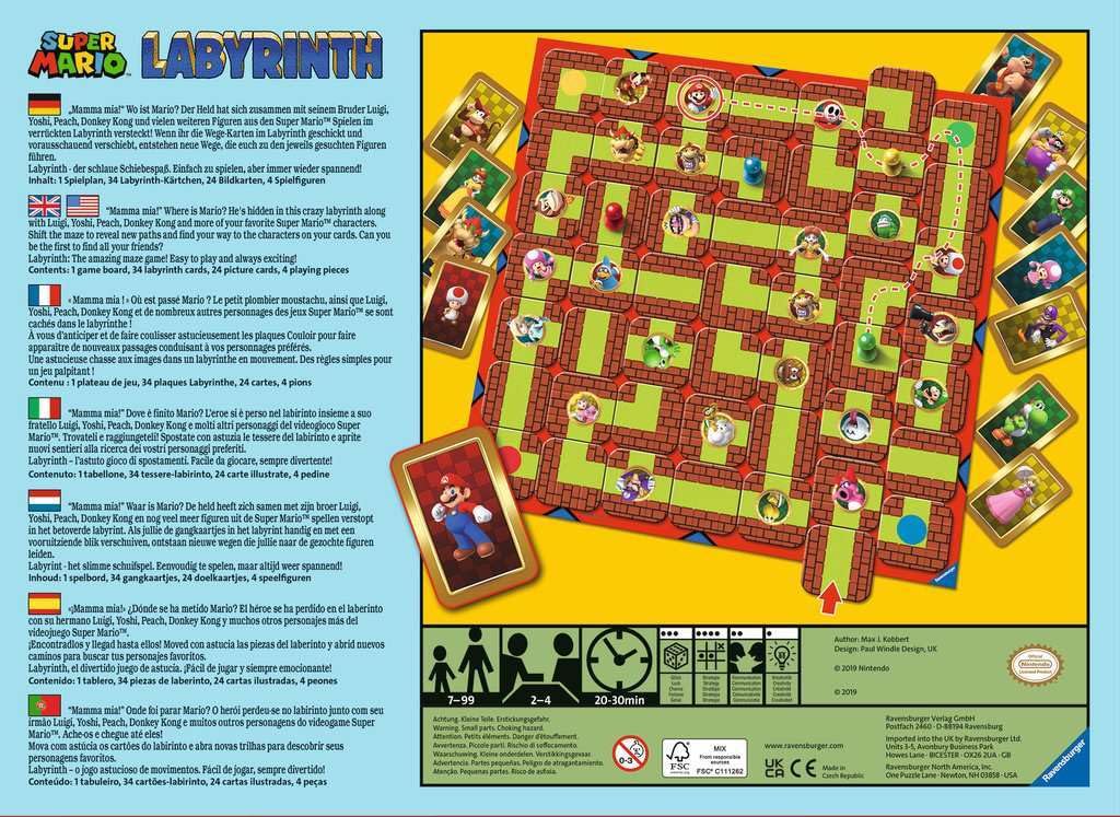 Ravensburger Super Mario Labyrinth - Engaging Family Board Game | Fun for Kids & Adults | Ages 7 and Up | Dynamic Maze Game | Stimulating Replay Value | Supports 2-4 Players