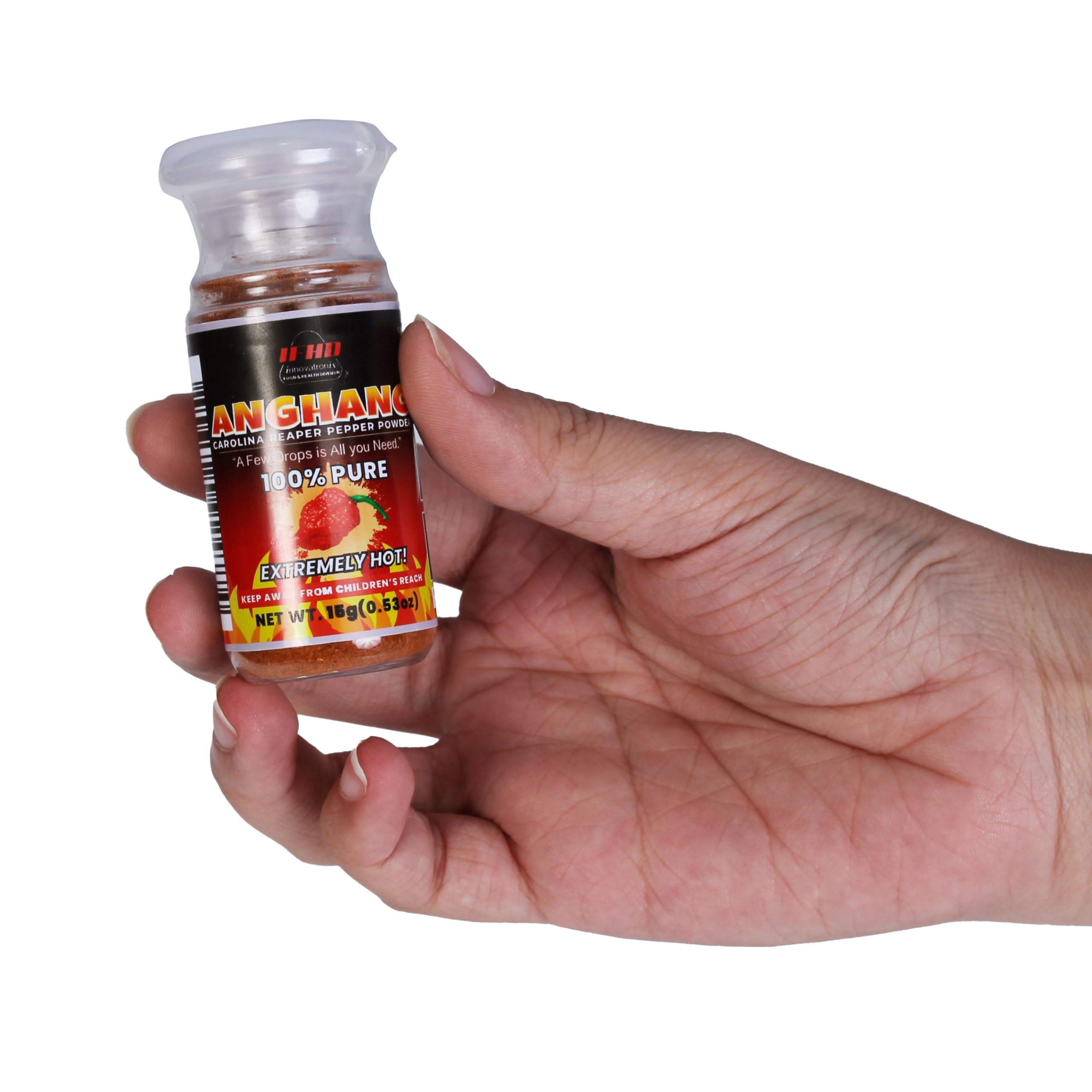 Innovatronix ANGHANG Carolina Reaper Pepper Powder (100% Pure) - 2 BOTTLES OF (0.53 oz / 15 grams each) | World's Hottest Pepper