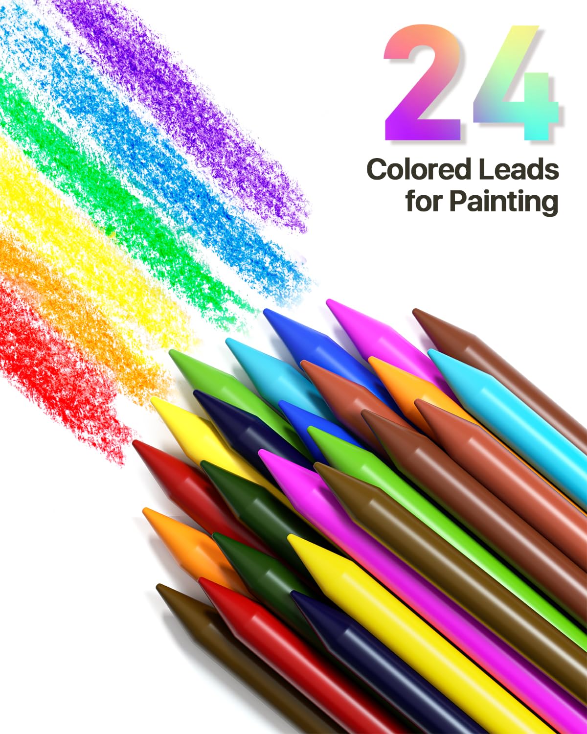 STAGEEK 6PCS Art Mechanical Pencil Set, Drafting Pencil 5 Sizes- 0.3, 0.5, 0.7, 0.9MM & 2PCS 2.0MM Mechanical Drawing Pencils with 492PCS Leads (6B 4B 2B HB 2H 4H Color) for Artist Sketching Drawing