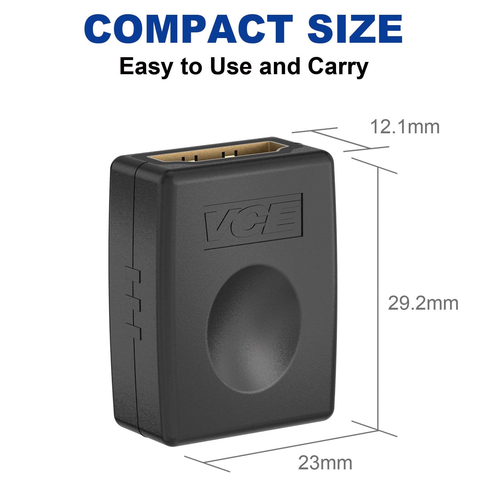 VCE HDMI Coupler HDMI Female to Female Connector 3D 4K HDMI Extension Adapter, 2-Pack