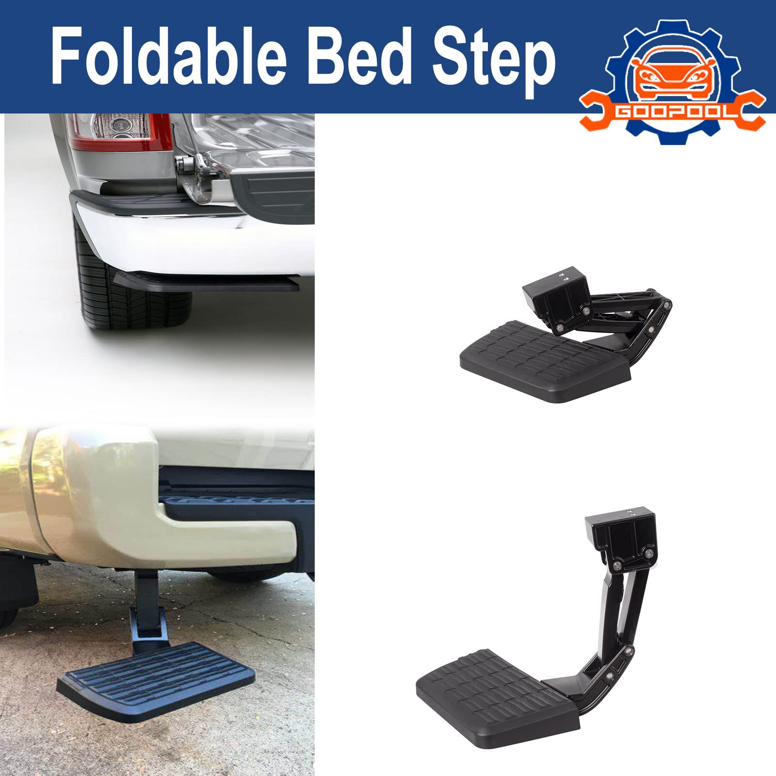 Bed Step Compatible with Tacoma 2012 2013 2014 2015 2016 2017 2018 2019 2020 2021 2022 2023 Folding Truck Step Bumper Tailgate Step # PT392-35100
