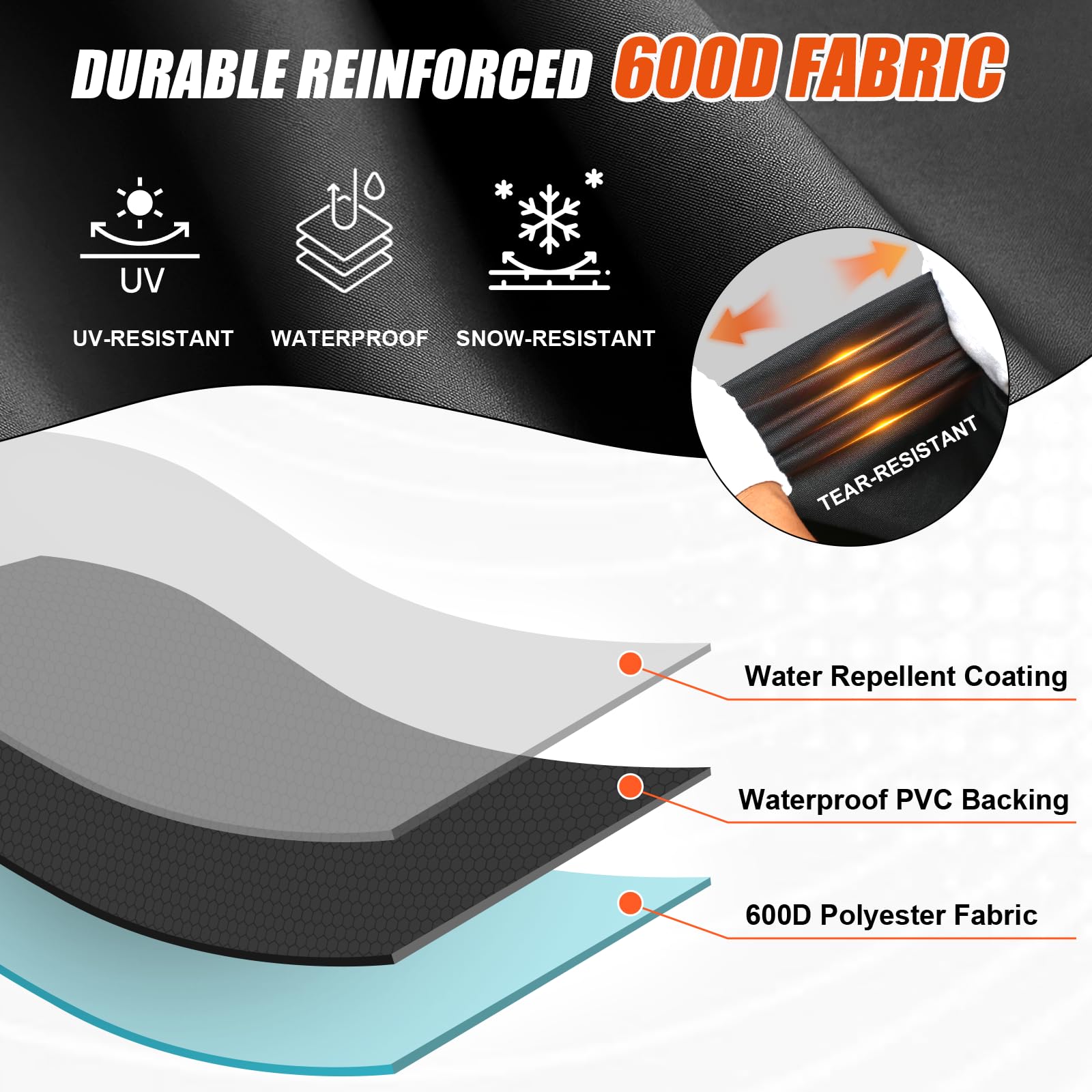 72 inch BBQ Grill Cover - 600D BBQ Cover for Outdoor Grill Heavy Duty and Waterproof,Large Barbecue Gas Grill Covers for Weber,Char-Broil,Nexgrill,Monument,Dyna-glo,Brinkmann and More