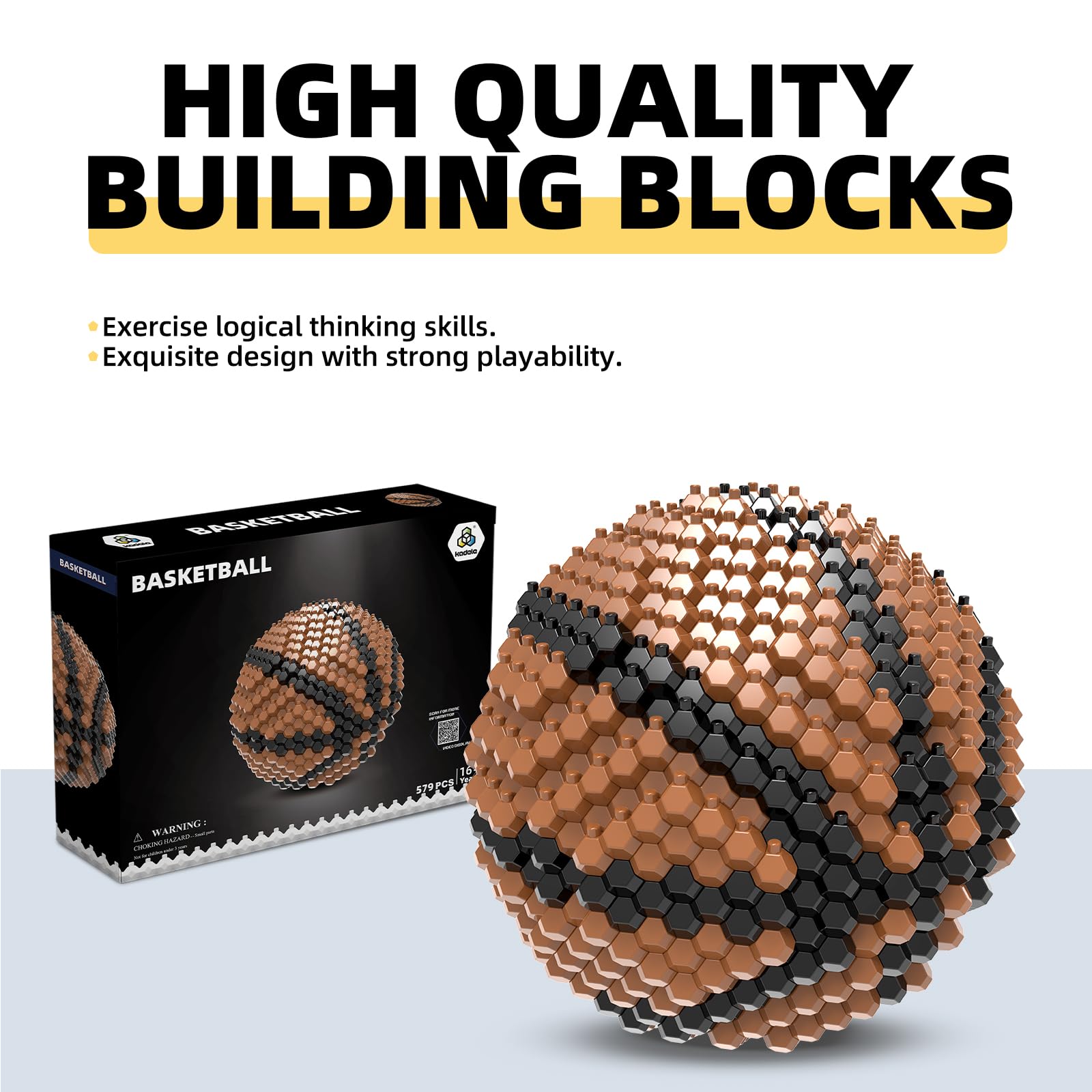 KADELE Basketball Block Set, Adults challenging STEM Block Decorations, Miniature 3D Educational Toys for Ages 16 and Above,(579 Pieces)