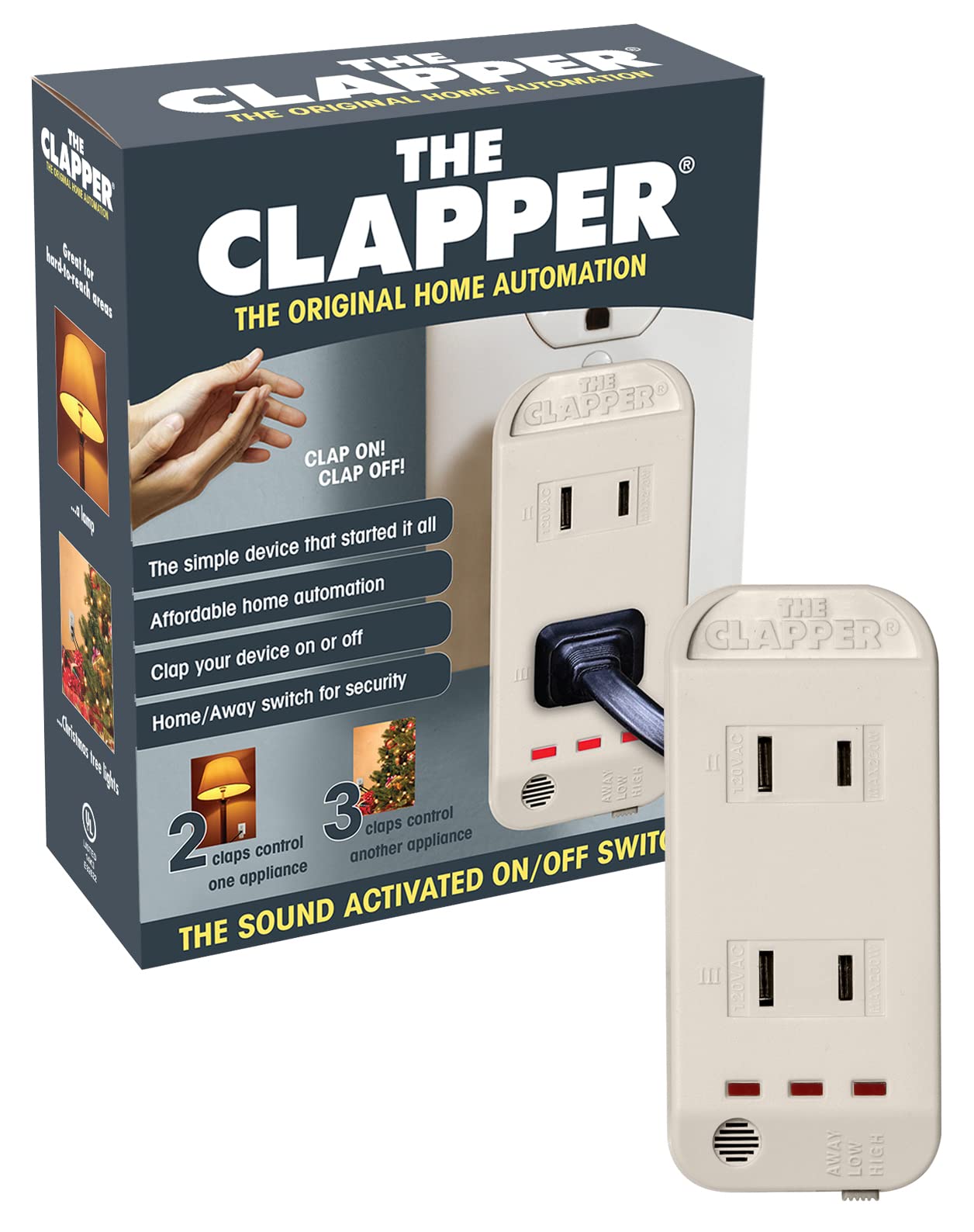 Clapper The Original Home Automation Sound Activated Device, On/Off Light Switch, Clap Detection, As Seen On TV