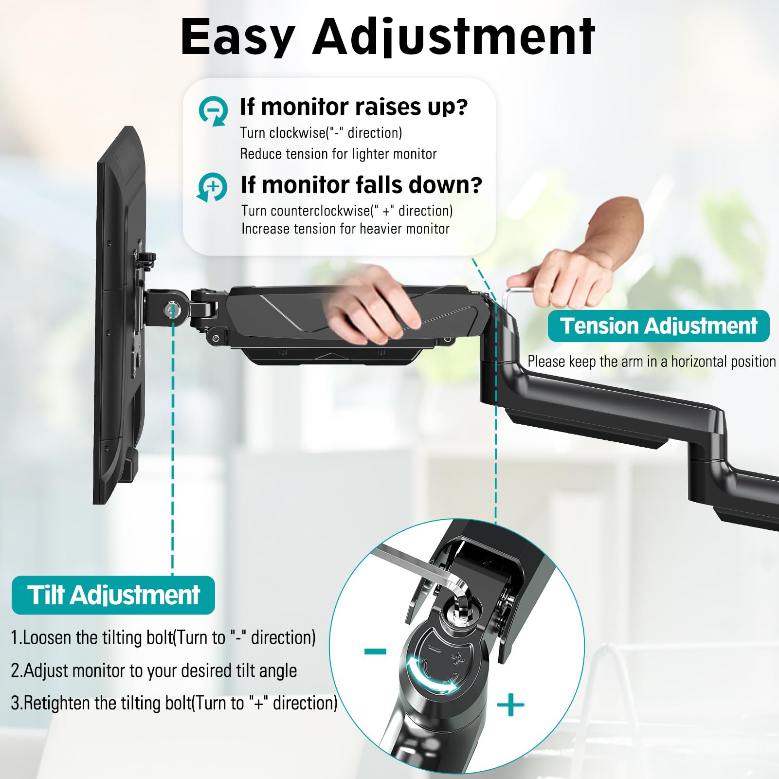 MOUNT PRO Triple Monitor Mount, 3 Monitor Desk Arm fits Three Max 27" LCD Computer Screens, up to 17.6lbs Each, Premium Gas Spring Monitor Stand with Tilt Swivel Rotation, Vesa Mount 75x75,100x100