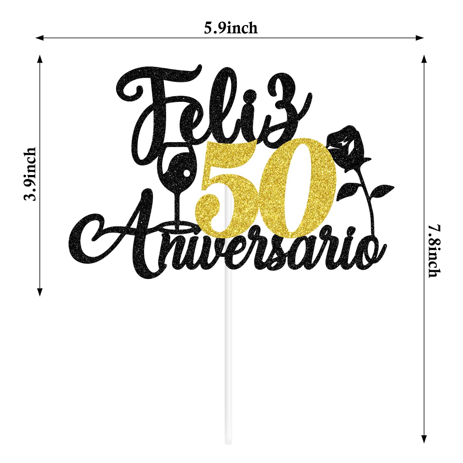 Spanish Feliz 50 Anniversario Cake Topper, Happy 50th Anniversary, We Still Do, Cheers to 50 Years, Happy 50th Weeding Anniversary Party Decorations