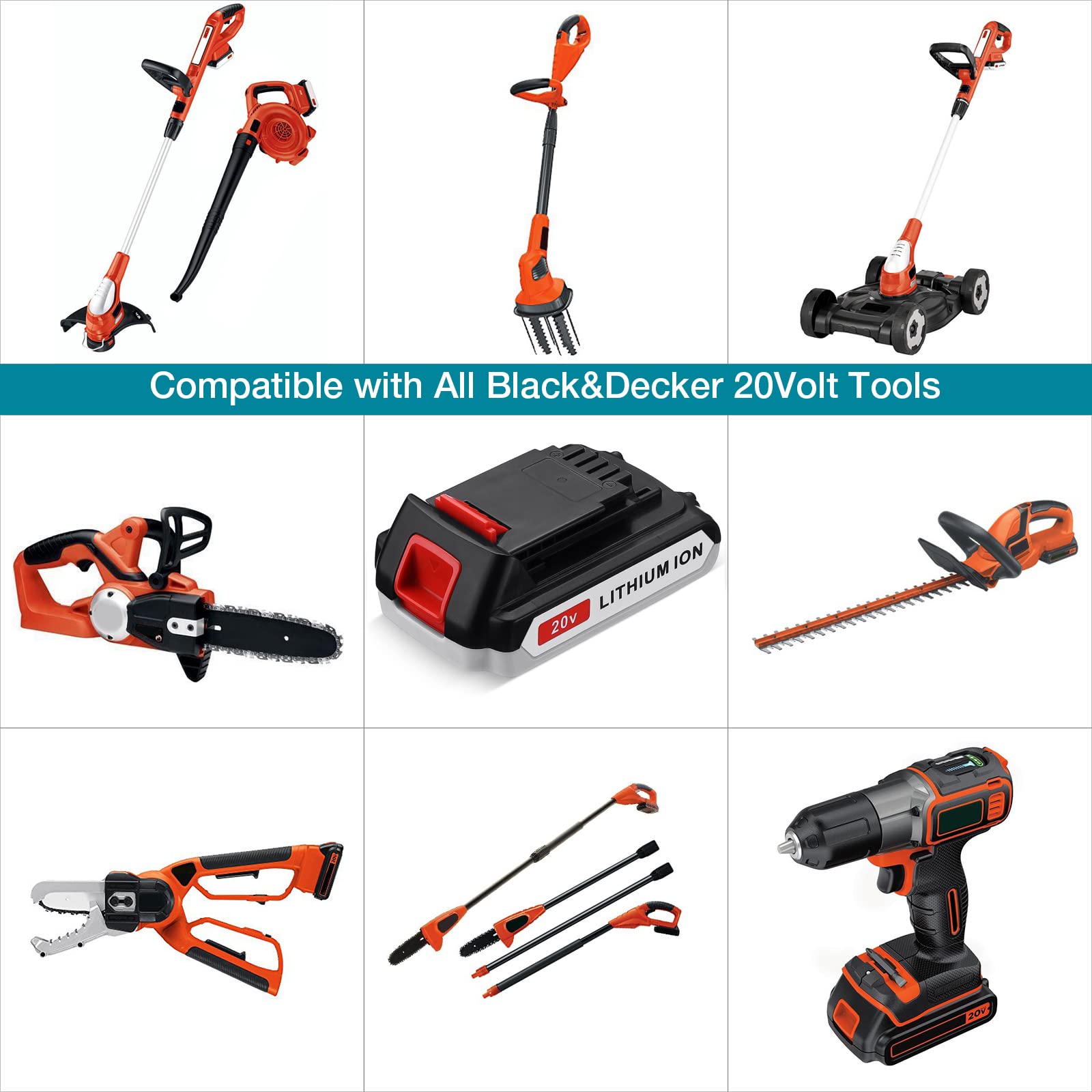 ORHFS Upgraded 2 Pack 20v Max 3600mAh Replace Battery for Black and Decker,LBXR20 Replacement Battery LB20 LBX20 LBX4020 Extended Run Time Cordless Power Tools Series