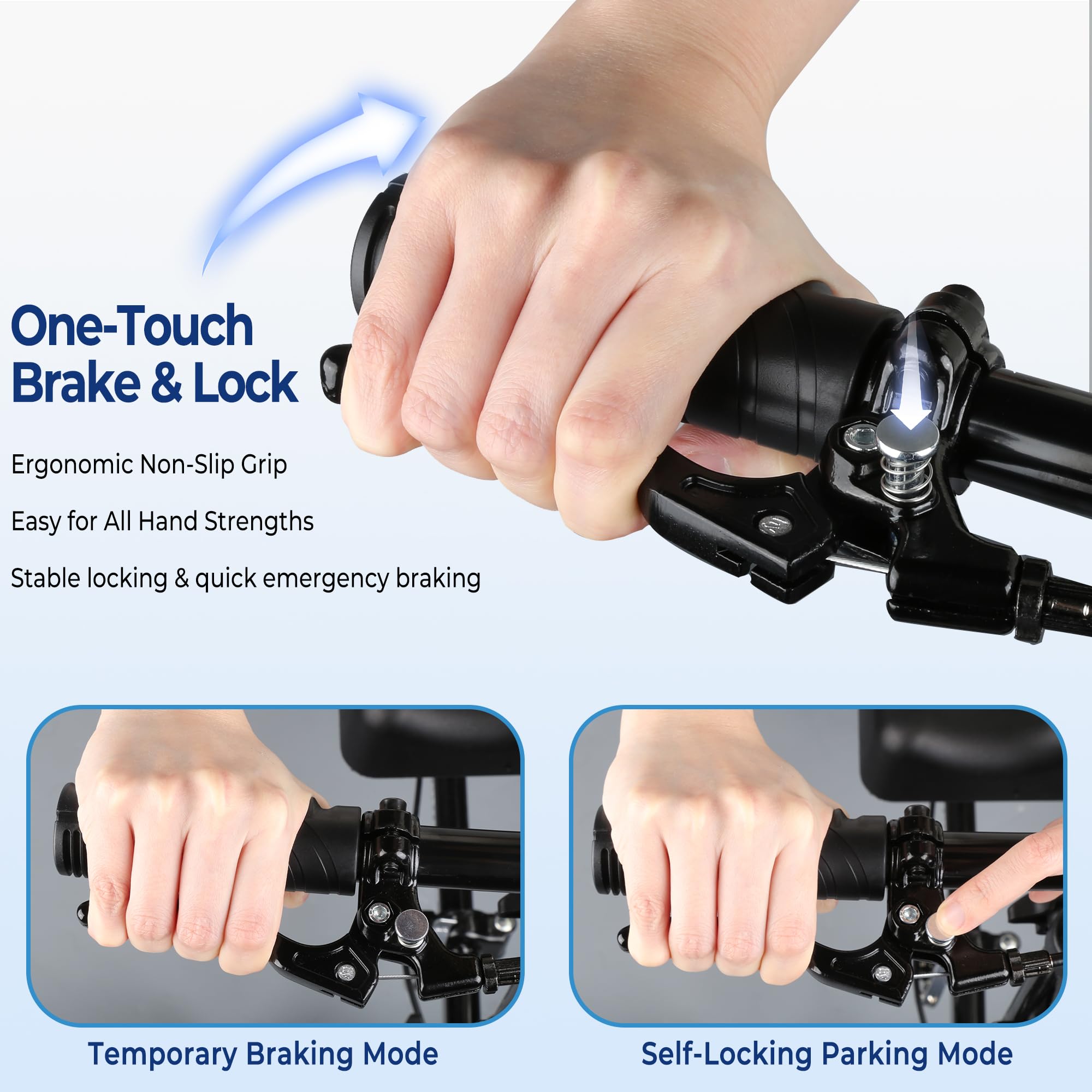 ProTraverse Knee Scooter for Adults, Foldable & Steerable Knee Walker with Comfort Knee Pad, Crutch Alternative for Adults,Medical Mobility Aid for Foot Surgery, Broken Foot & Ankle Injury,Black