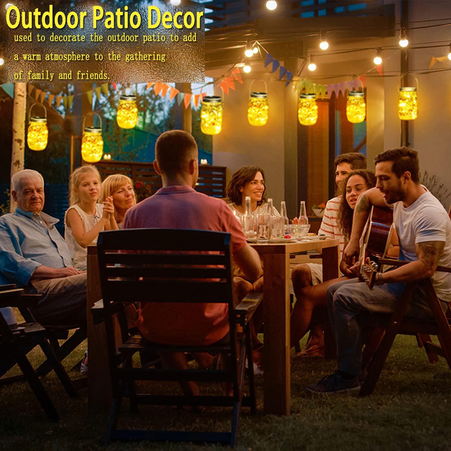 Cooo 12 Pack Crystal Glass Solar Lanterns Outdoor Waterproof 30LED Mason Jar Lights Solar Powered Garden Handmade Wall Lighting Fixtures๏ผJust a Little More, Get Double The Delight -12 Sets Warm White๏ผ