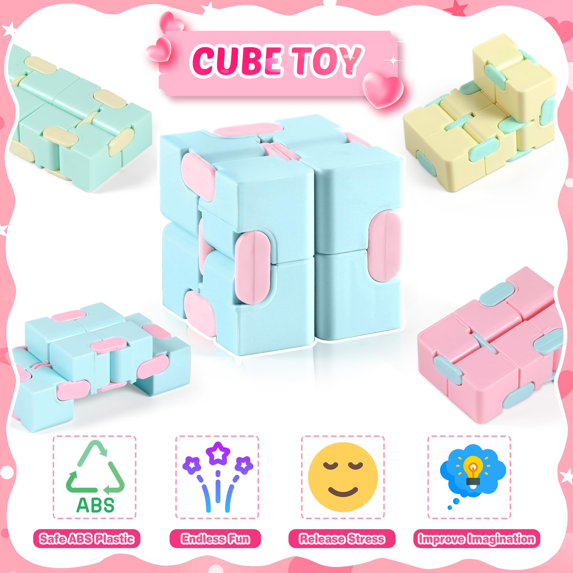 Loscola 28 Packs Valentines Day Gifts for Kids Classroom, Fidget Cube Toy with Valentines Boxes for Kids, Kids Valentines Day Cards, Valentines Cards for Kids Classroom Exchange Gift Valentines Prizes