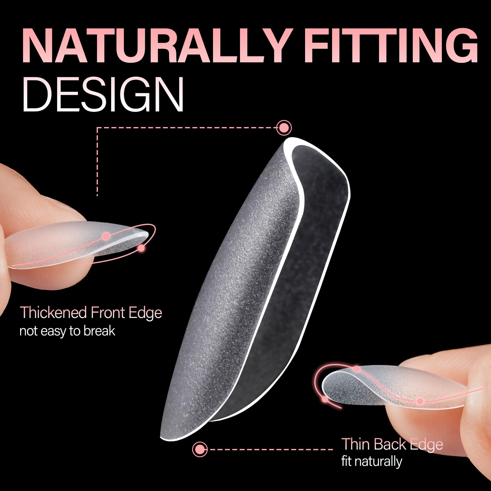 AILLSA Short Oval Nail Tips 450PCS Matte Full cover Nails Tips Soft Gel Clear No Need Filed Press on False Nail Tips Pre-Shaped for Nail Extension Fake Nail Tips Manicure 15 Sizes