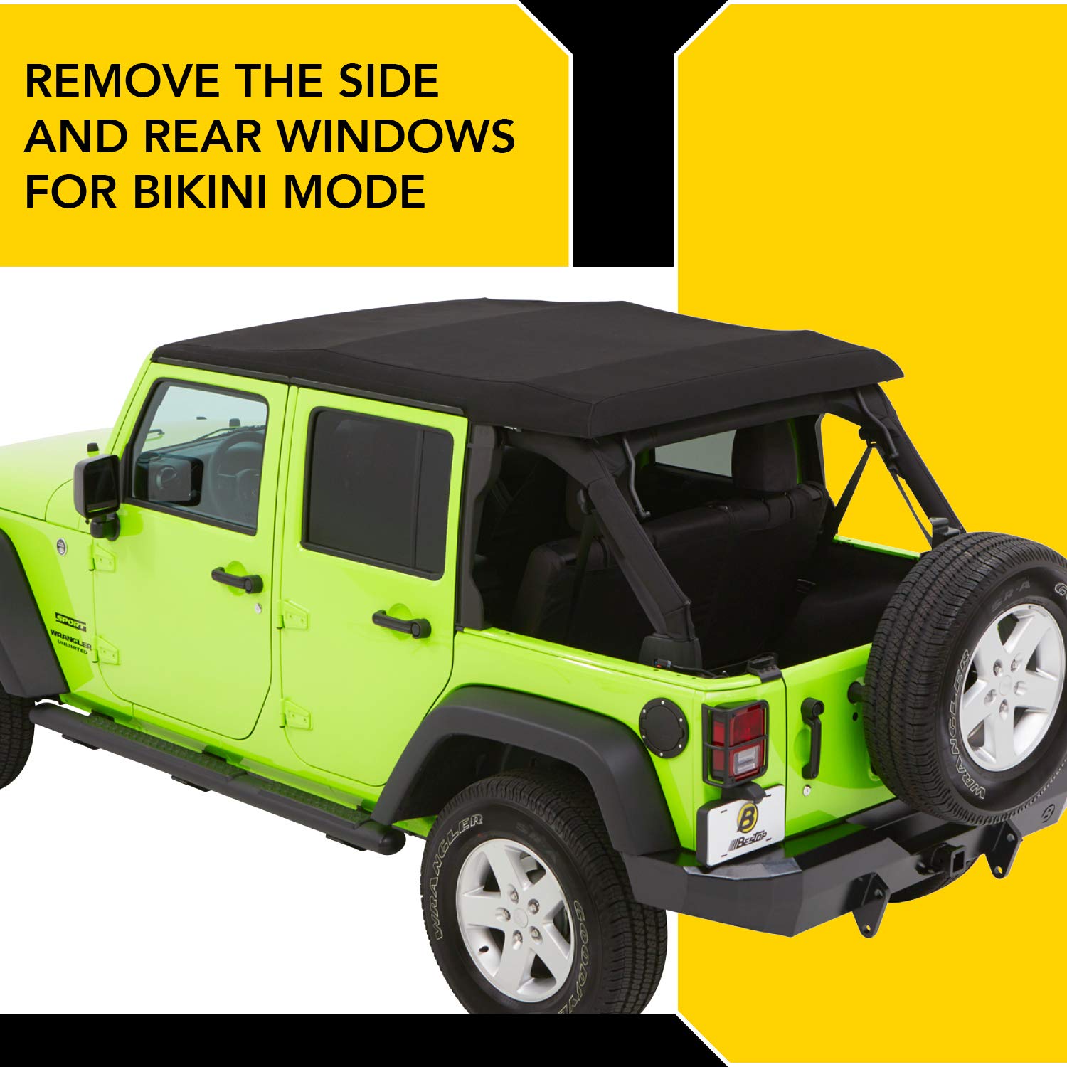 Bestop 54923-17 Black Twill Trektop NX Glide Convertible Soft Top 4-Door